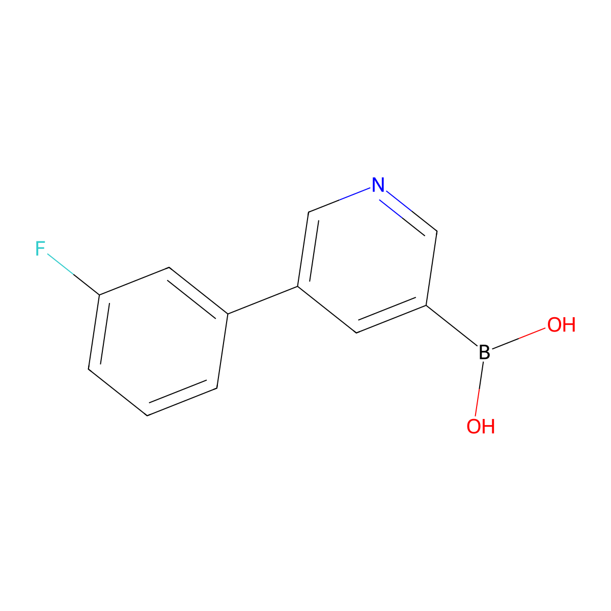 5-(3-Fluorophenyl)pyridine-3-boronic acid molecular structure, CAS 1293389-53-3