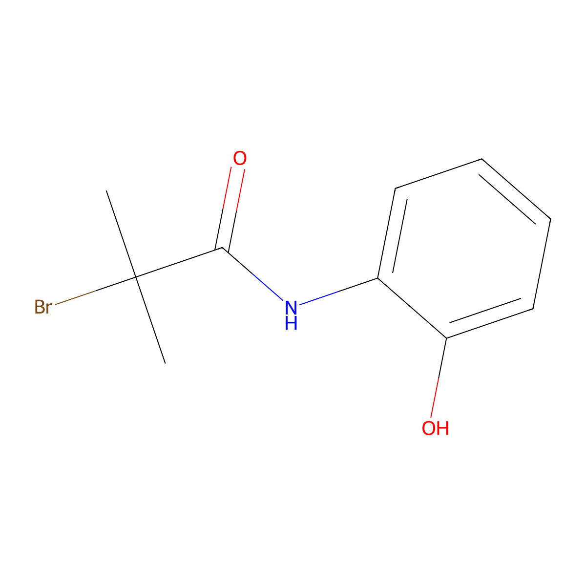2-bromo-N-(2-hydroxyphenyl)-2-methylpropionamide molecular structure, CAS 129339-29-3