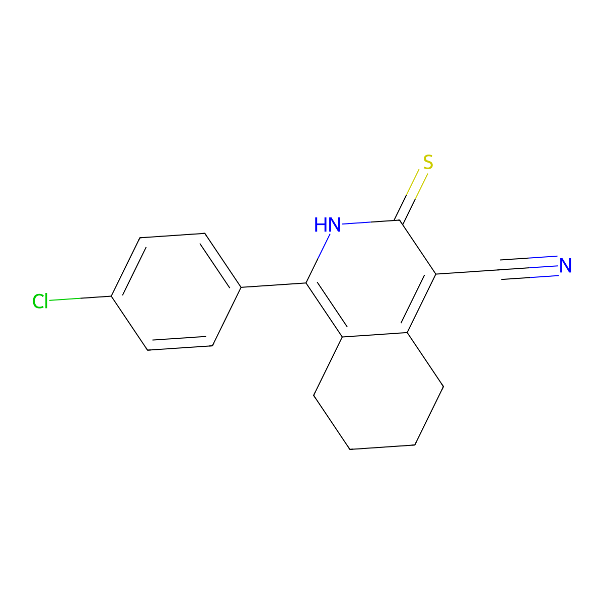 1-(4-Chlorophenyl)-3-sulfanyl-5,6,7,8-tetrahydroisoquinoline-4-carbonitrile molecular structure, CAS 129340-02-9
