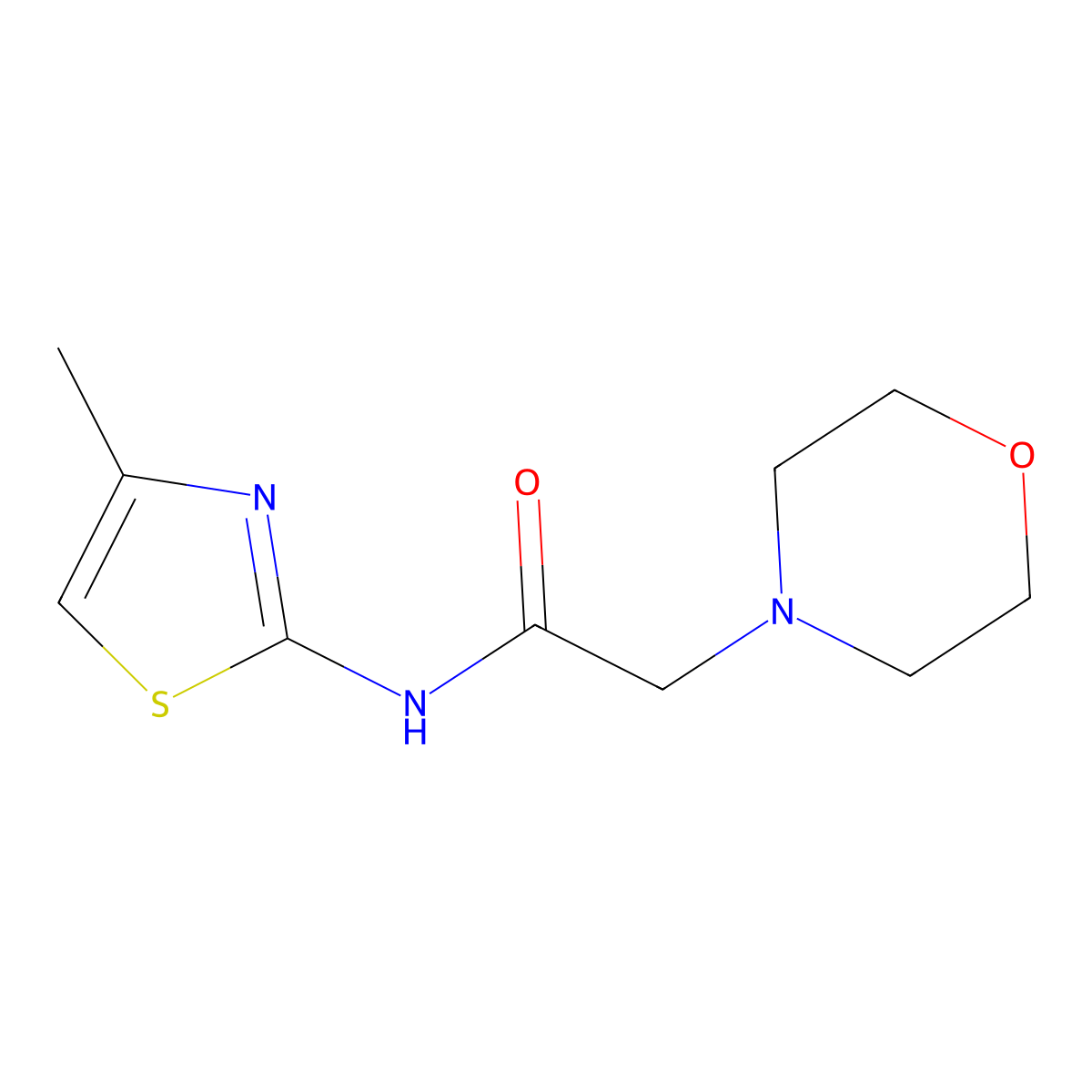 N-(4-methyl-1,3-thiazol-2-yl)-2-(morpholin-4-yl)acetamide molecular structure, CAS 129340-76-7