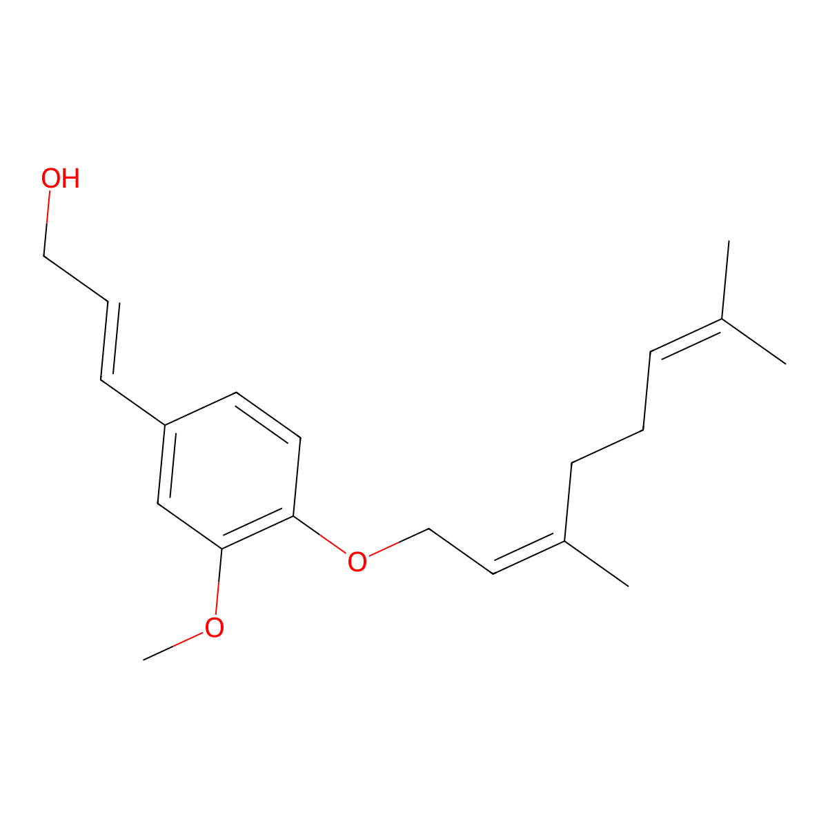 O-geranylconiferyl alcohol molecular structure, CAS 129350-09-0