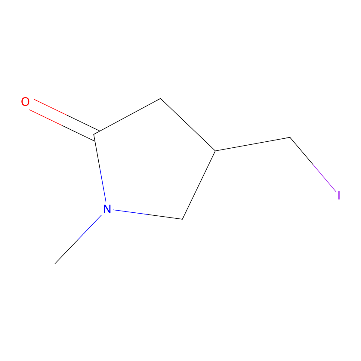 4-(Iodomethyl)-1-methyl-pyrrolidin-2-one molecular structure, CAS 129352-63-2