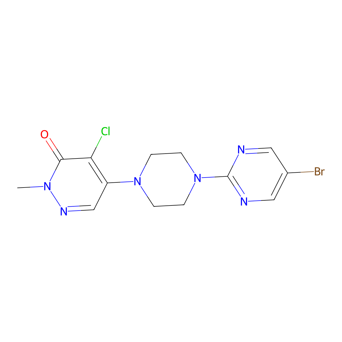 5-[4-(5-Bromopyrimidin-2-yl)piperazin-1-yl]-4-chloro-2-methyl-2,3-dihydropyridazin-3-one molecular structure, CAS 1293549-69-5