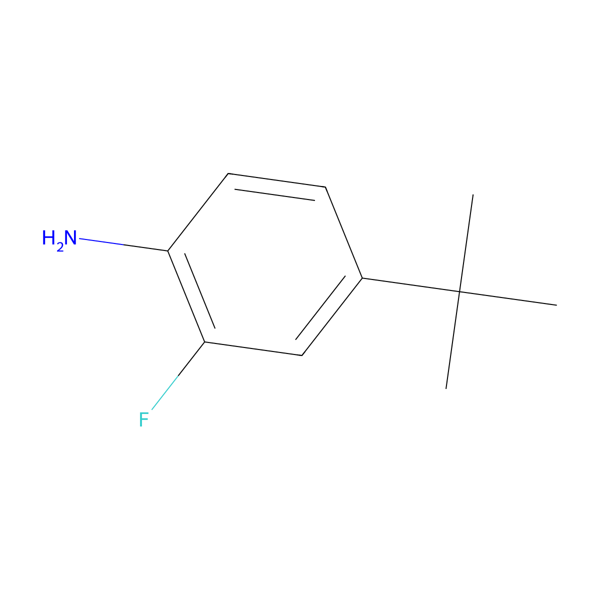 4-Tert-butyl-2-fluoroaniline molecular structure, CAS 129373-04-2