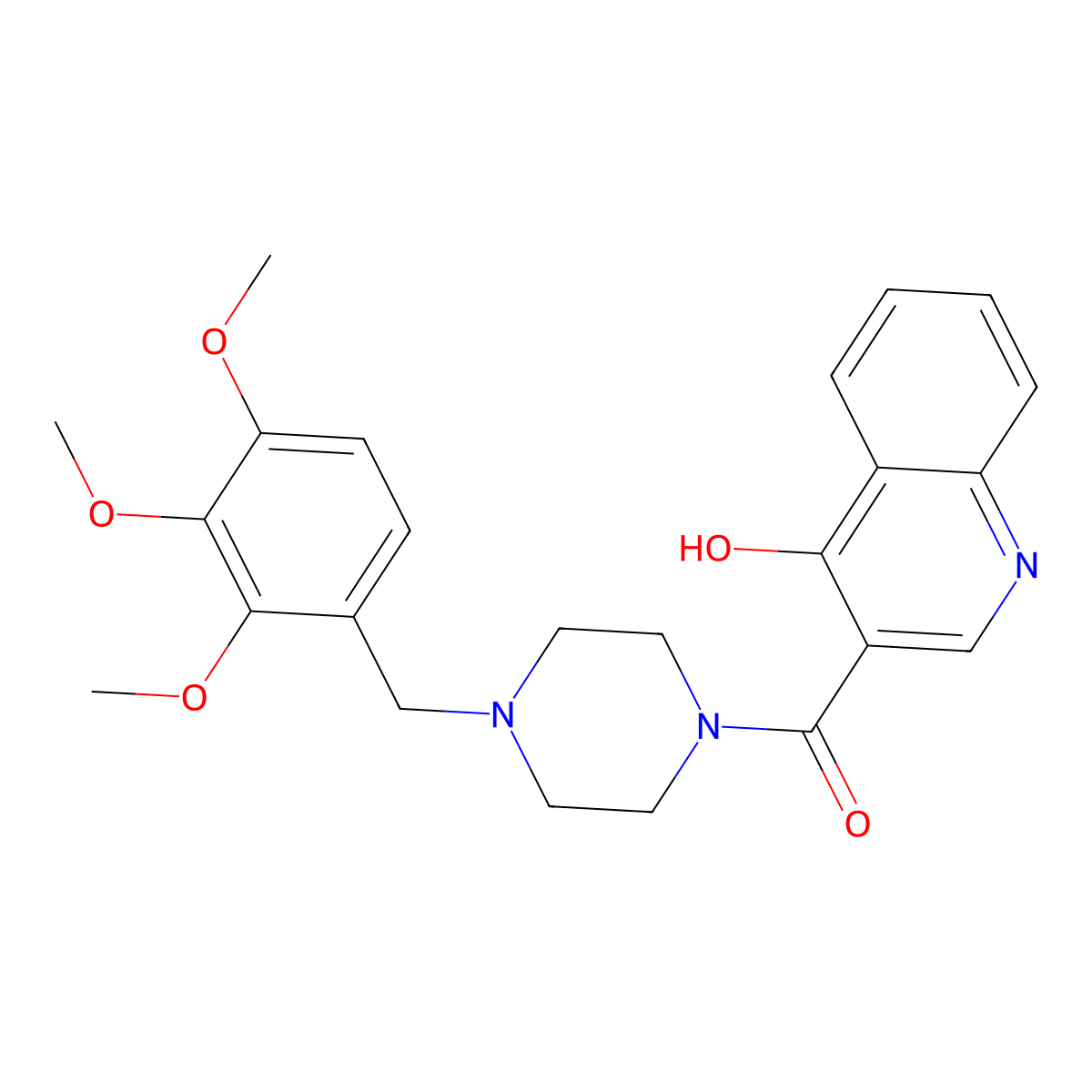 (4-Hydroxyquinolin-3-yl)[4-(2,3,4-trimethoxybenzyl)piperazin-1-yl]methanone molecular structure, CAS 1293877-82-3