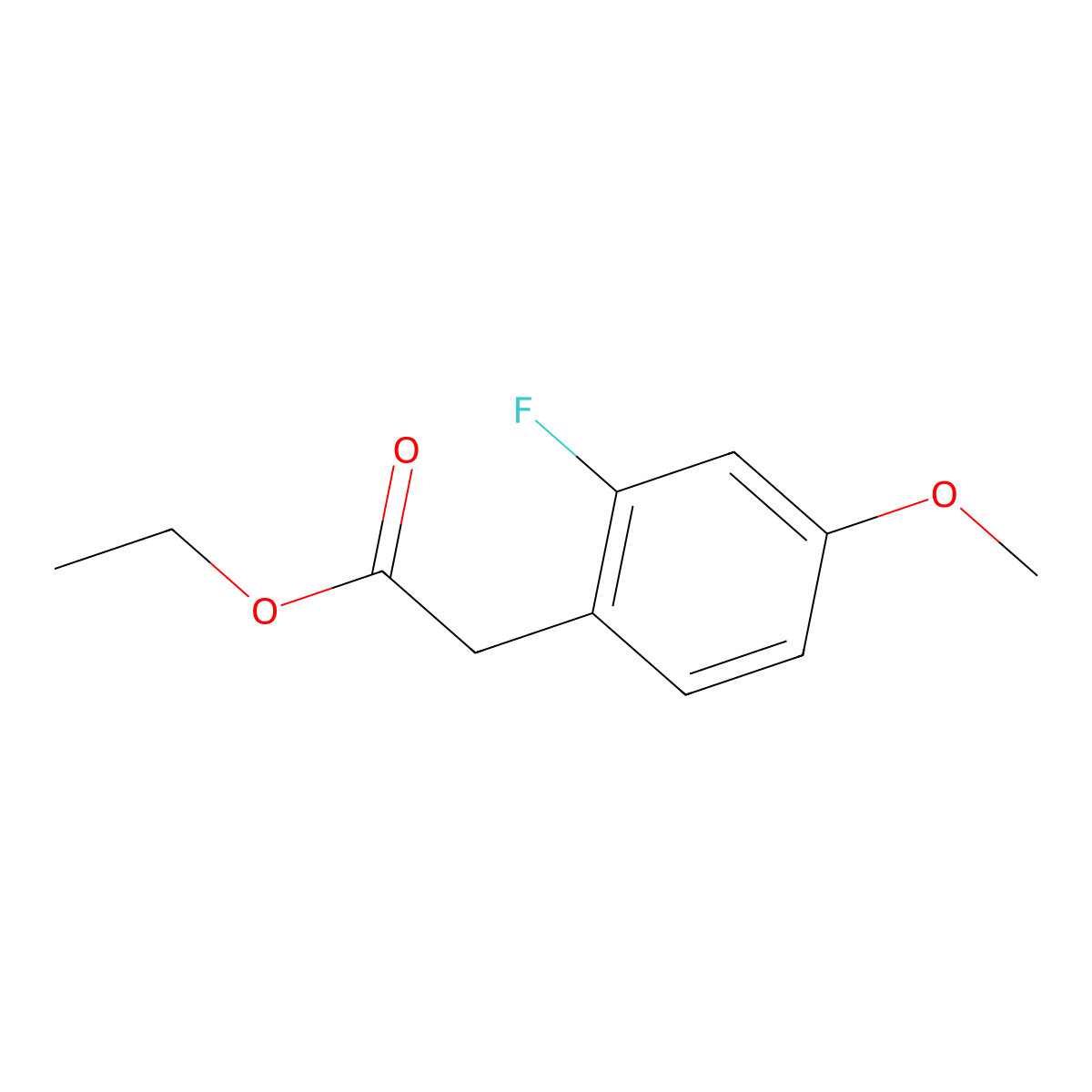 Ethyl 2-(2-fluoro-4-methoxyphenyl)acetate molecular structure, CAS 1293914-50-7