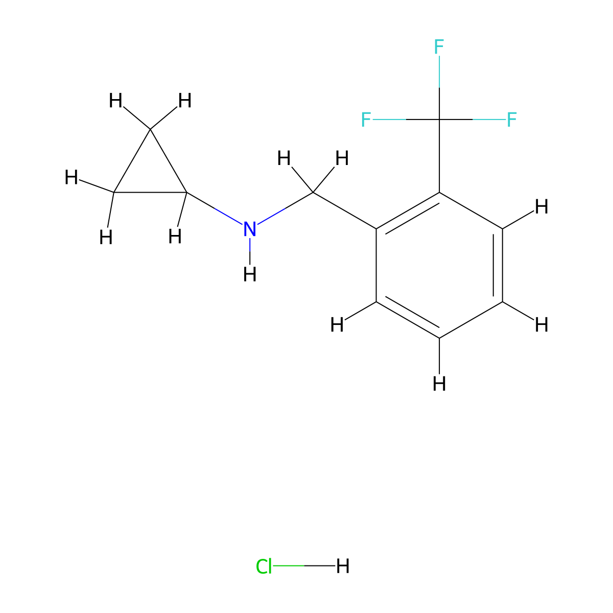 N-{[2-(Trifluoromethyl)phenyl]methyl}cyclopropanamine hydrochloride molecular structure, CAS 1293927-78-2