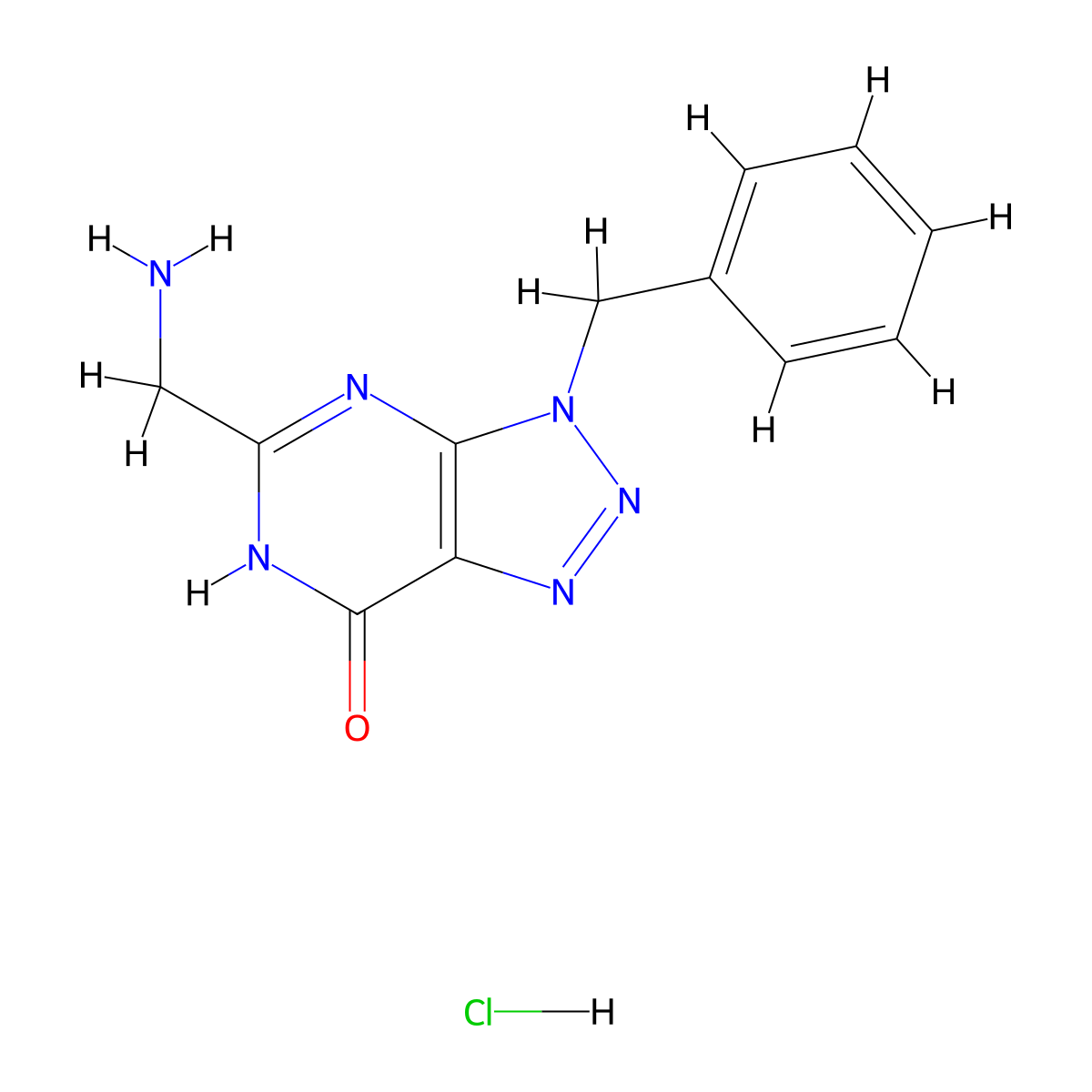 5-(Aminomethyl)-3-benzyl-3H-[1,2,3]triazolo-[4,5-d]pyrimidin-7-ol hydrochloride molecular structure, CAS 1293928-62-7