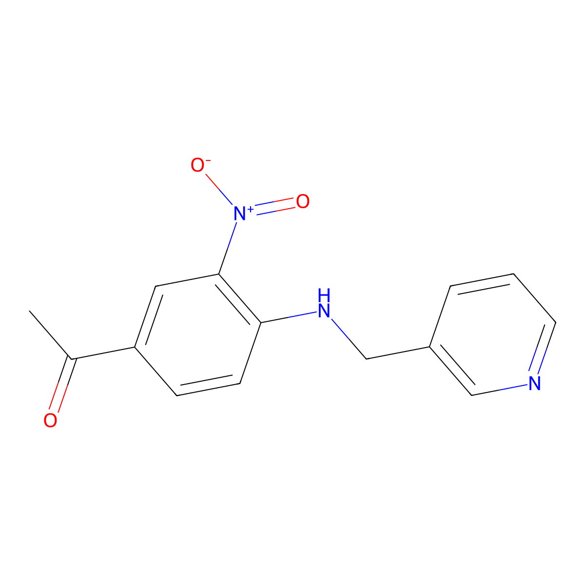 1-{3-Nitro-4-[(pyridin-3-ylmethyl)amino]phenyl}ethanone molecular structure, CAS 1293929-81-3