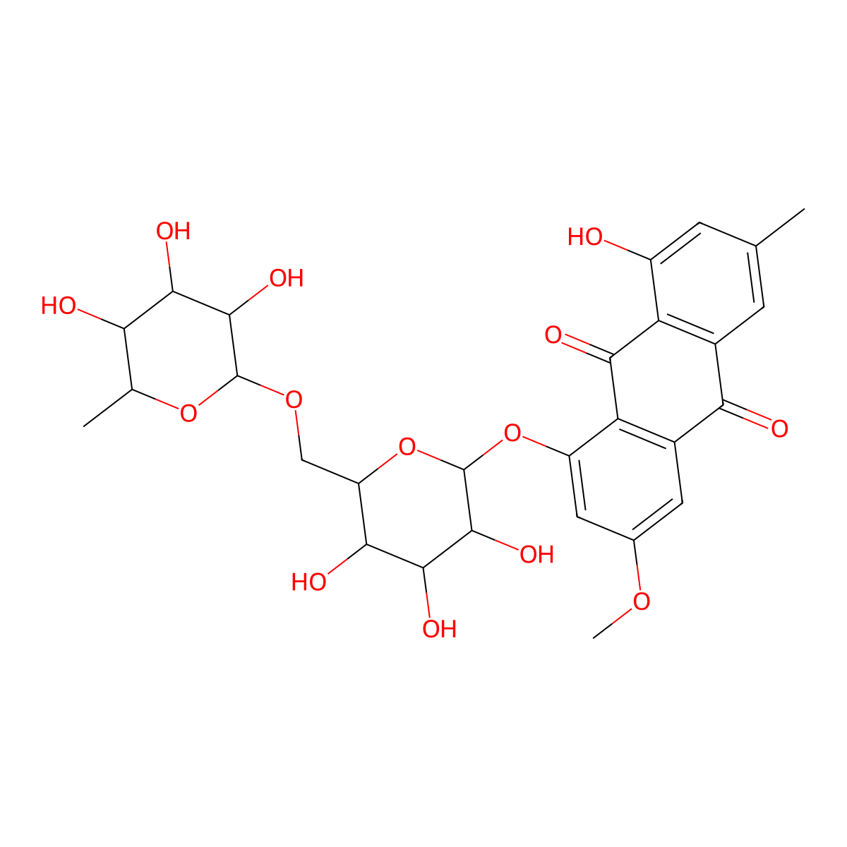 Physcion 8-O-rutinoside molecular structure, CAS 129393-21-1