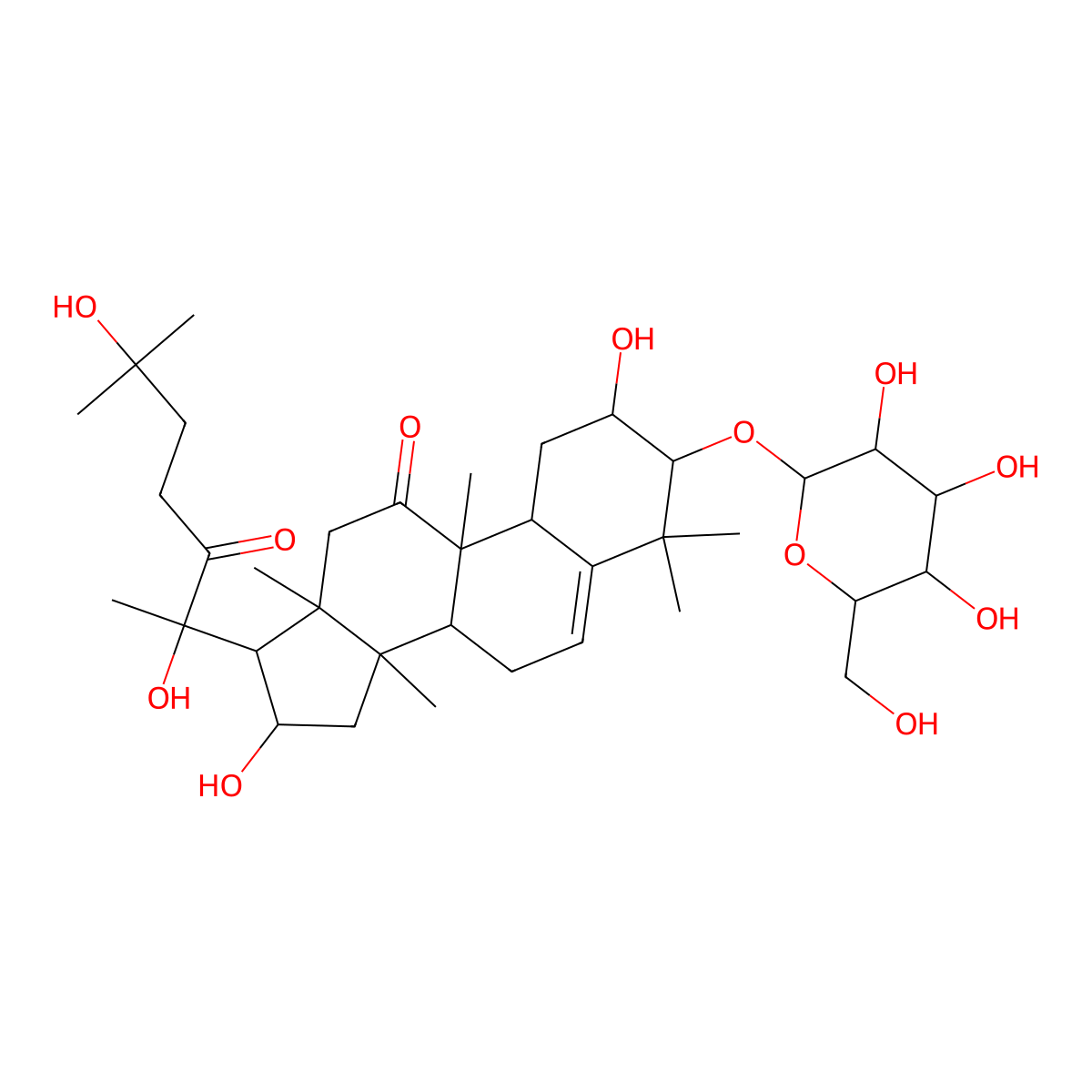 2,3,16,20,25-Pentahydroxycucurbita-5-ene-11,22-dio molecular structure, CAS 129393-23-3