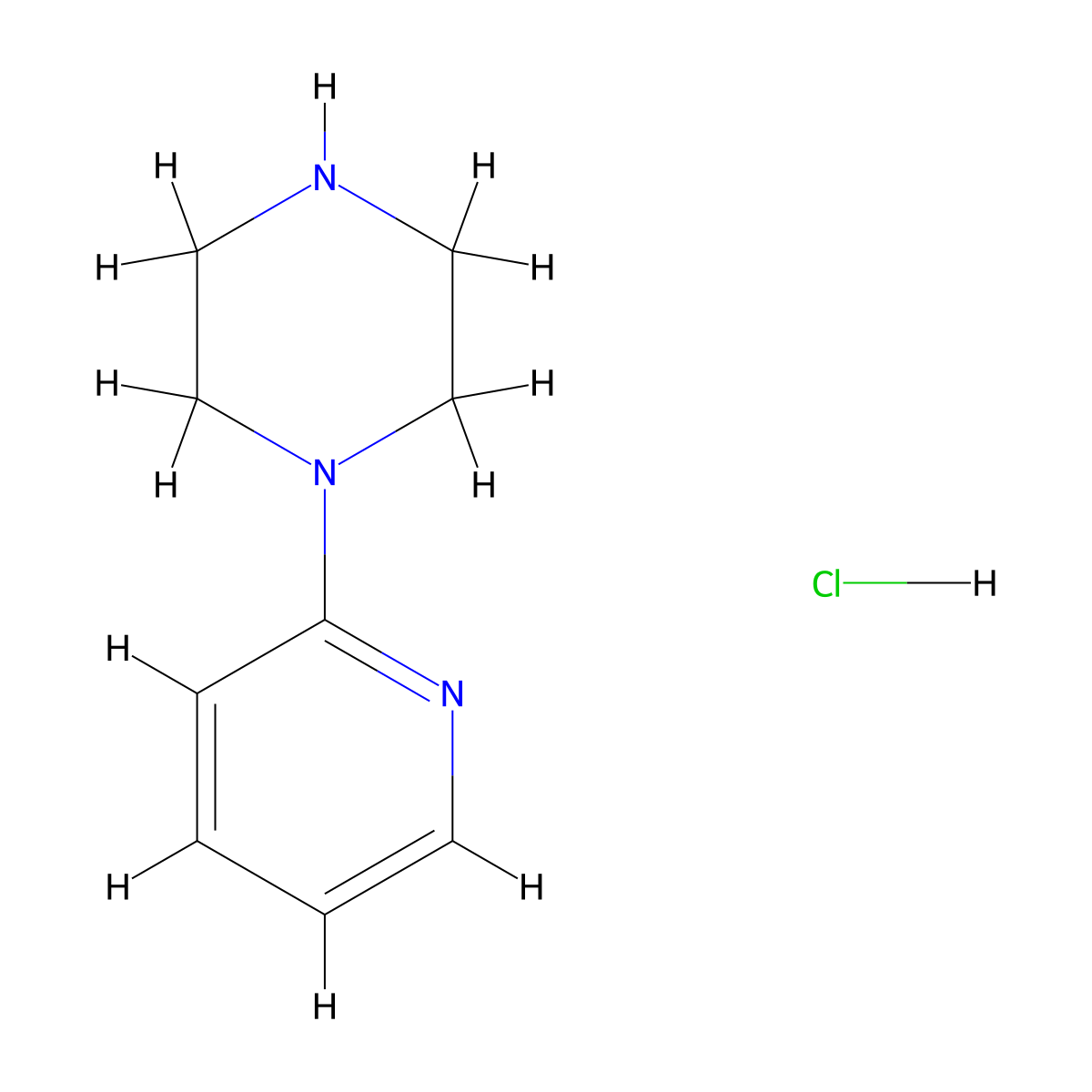 1-(2-Pyridyl)piperazine Monohydrochloride molecular structure, CAS 129394-11-2