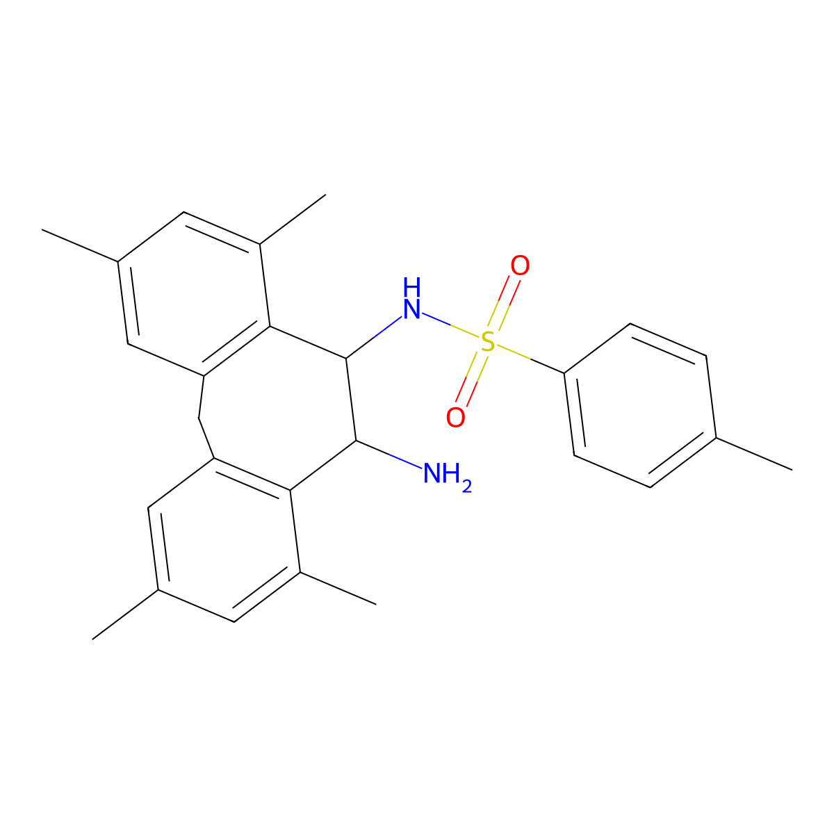 N-[(1S,2S)-2-Amino-1,2-bis(2,4,6-trimethylphenyl)ethyl]-4-methylbenzene-1-sulfonamide molecular structure, CAS 1293946-41-4