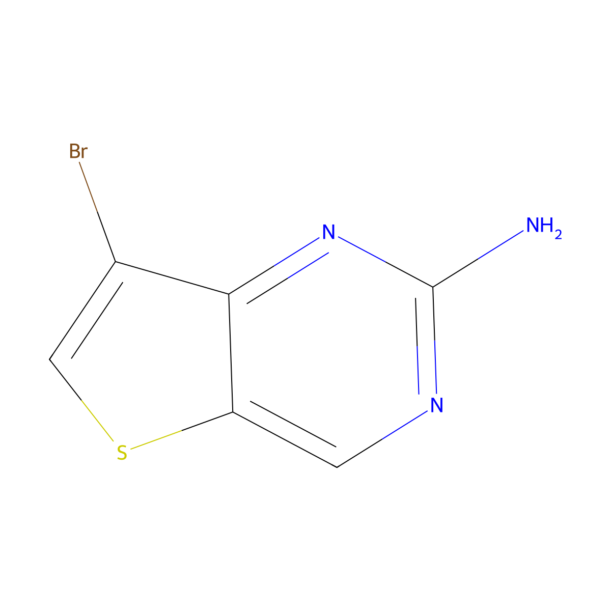 7-Bromothieno[3,2-d]pyrimidin-2-amine molecular structure, CAS 1293987-58-2
