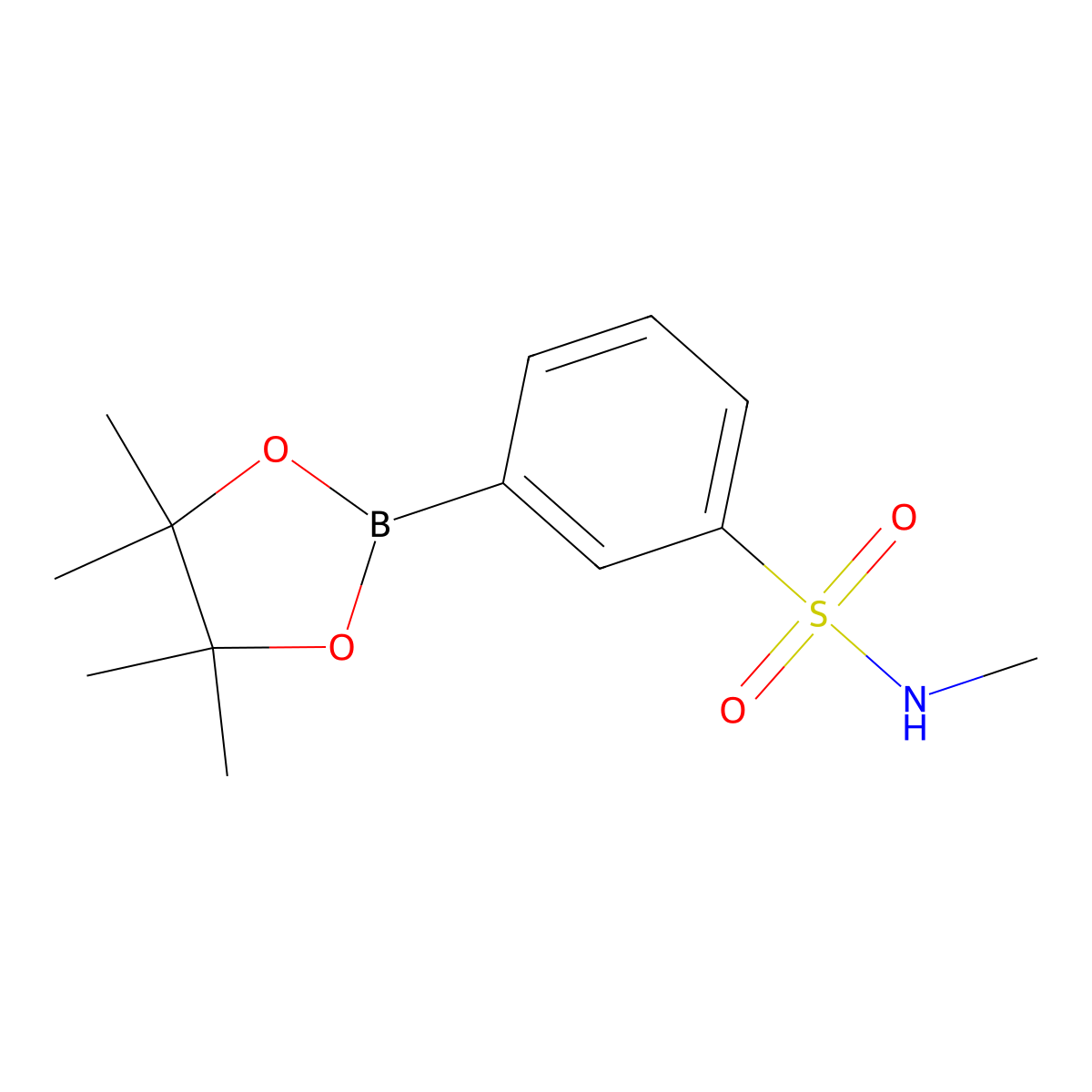 N-methyl-3-(4,4,5,5-tetramethyl-1,3,2-dioxaborolan-2-yl)benzenesulfonamide molecular structure, CAS 1293987-69-5