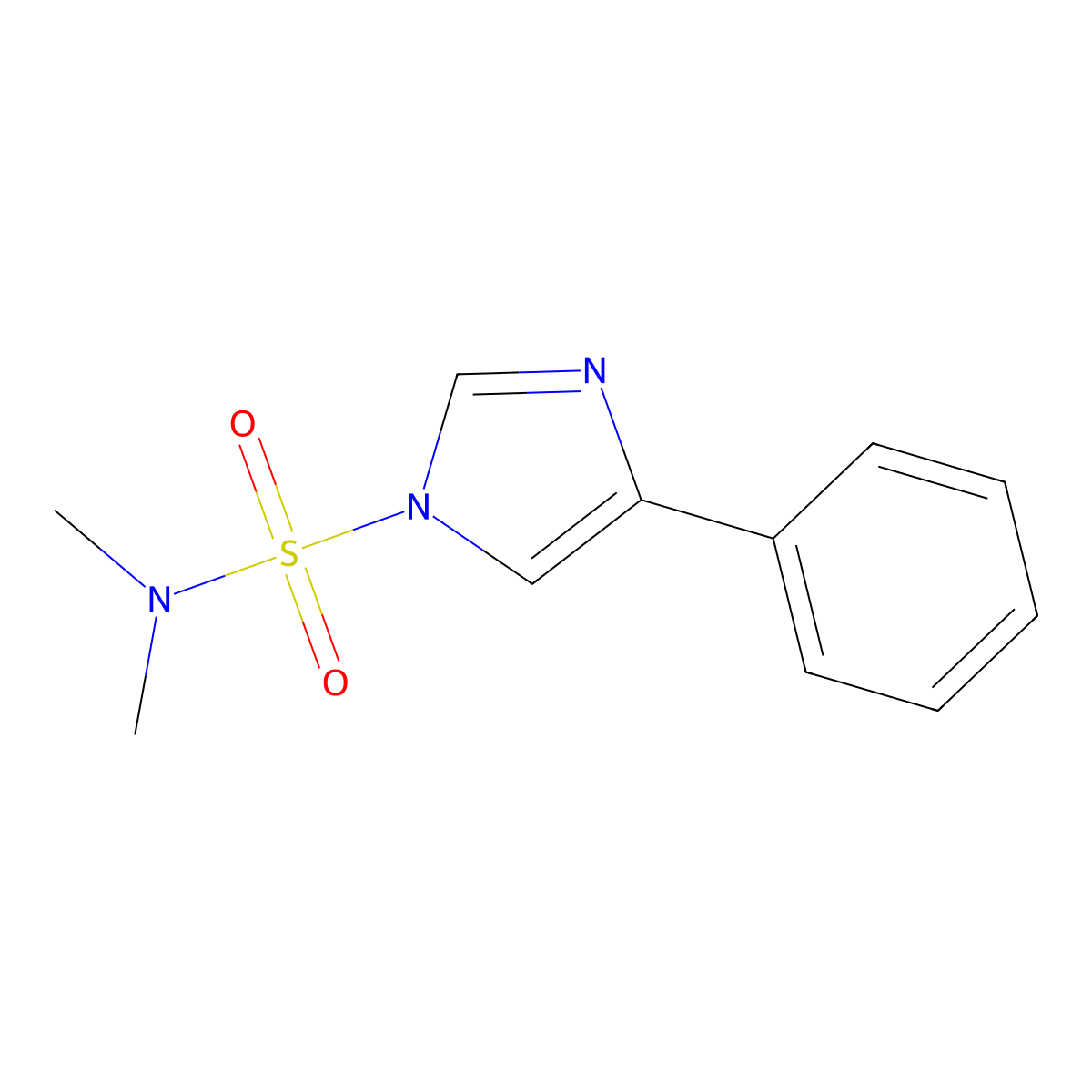 N,N-dimethyl-4-phenylimidazole-1-sulfonamide molecular structure, CAS 129399-78-6