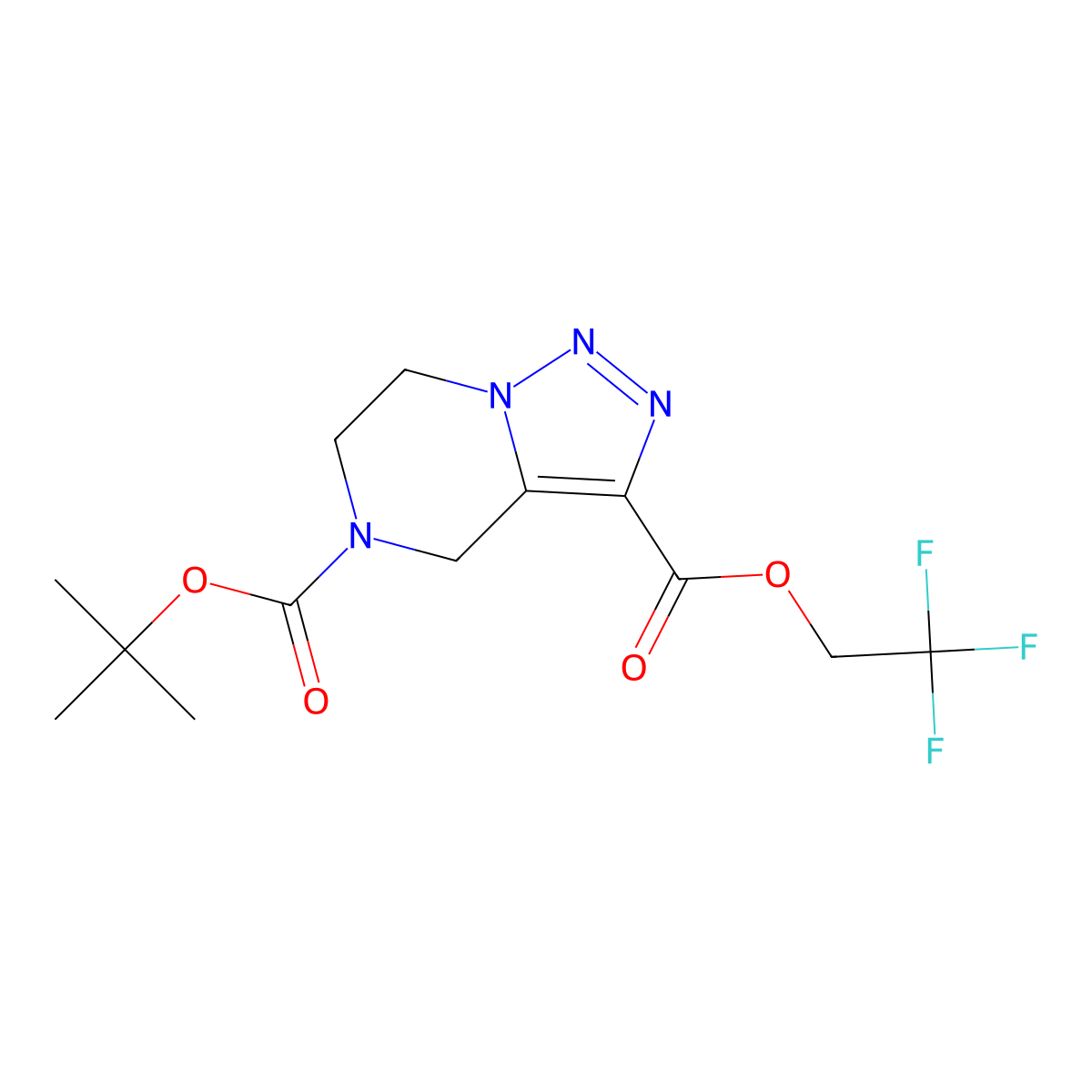 5-(tert-butyl) 3-(2,2,2-trifluoroethyl) 6,7-dihydro-[1,2,3]triazolo[1,5-a]pyrazine-3,5(4H)-dicarboxylate molecular structure, CAS 1293996-04-9