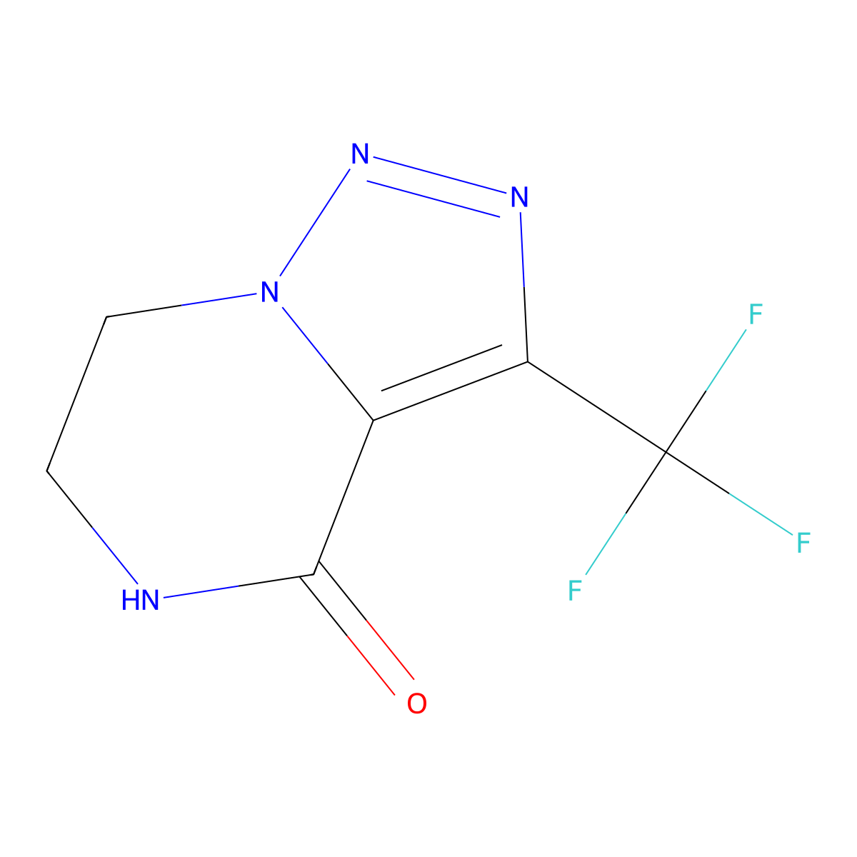 3-(trifluoromethyl)-4H,5H,6H,7H-[1,2,3]triazolo[1,5-a]pyrazin-4-one molecular structure, CAS 1293996-07-2