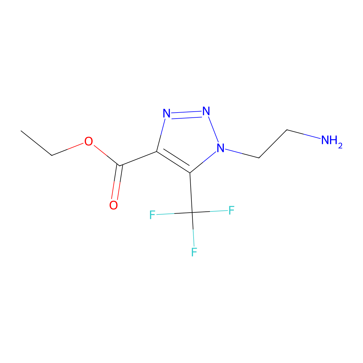 ethyl 1-(2-aminoethyl)-5-(trifluoromethyl)-1H-1,2,3-triazole-4-carboxylate molecular structure, CAS 1293996-09-4