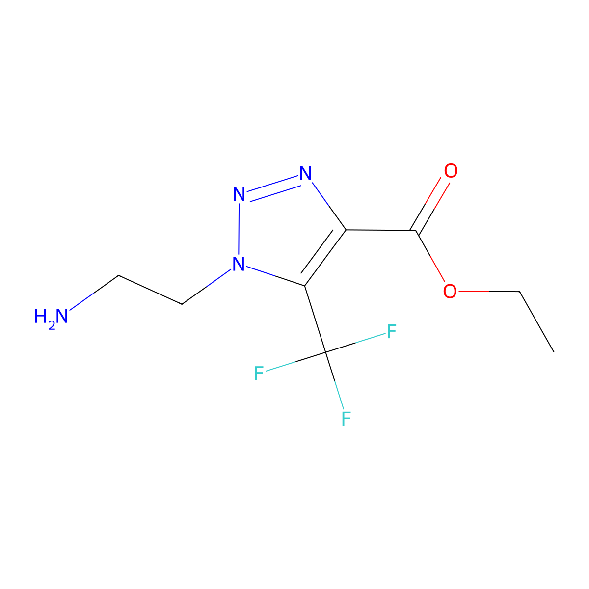 ethyl 1-(2-aminoethyl)-5-(trifluoromethyl)-1H-1,2,3-triazole-4-carboxylate molecular structure, CAS 1293996-09-4