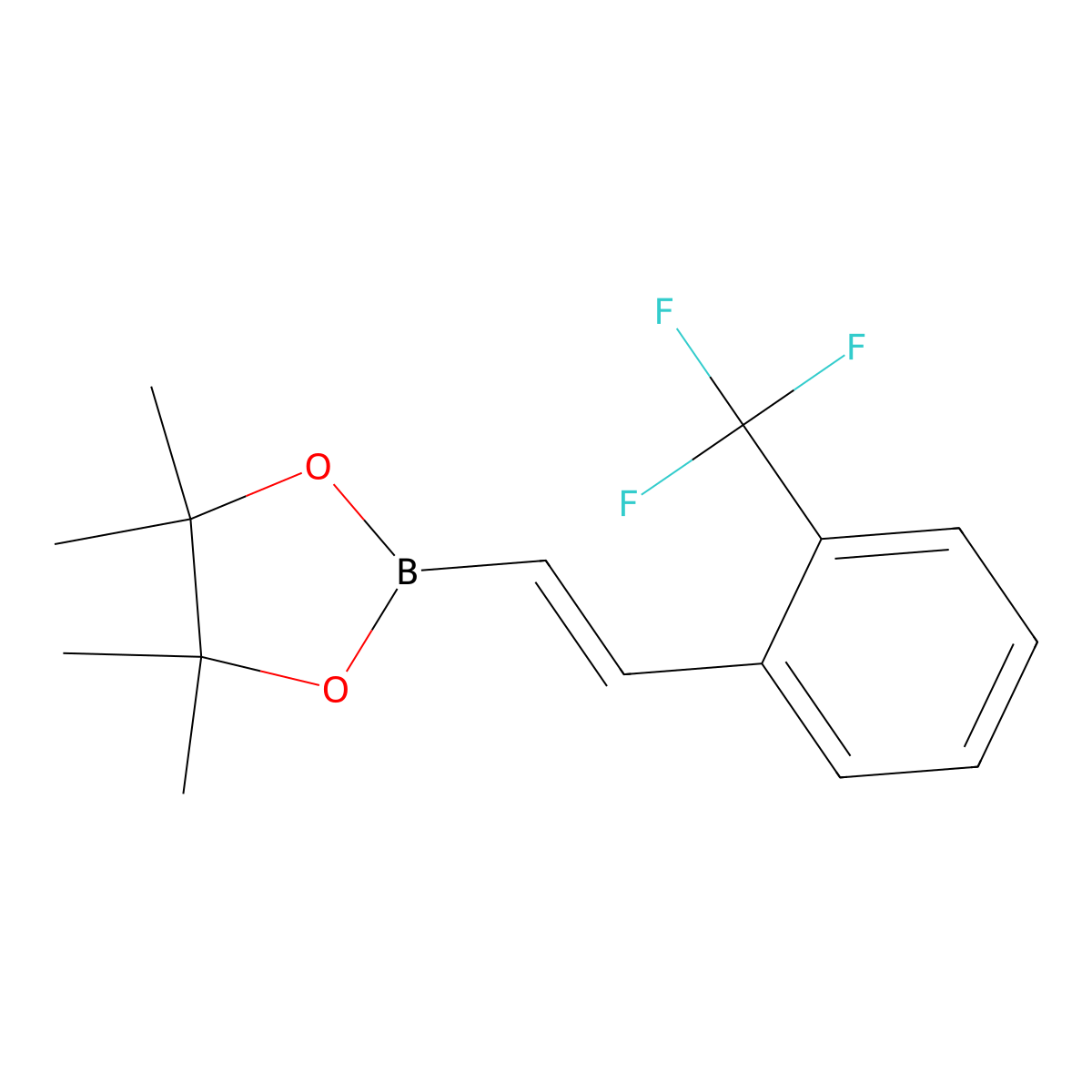 (E)-4,4,5,5-tetramethyl-2-(2-(trifluoromethyl)styryl)-1,3,2-dioxaborolane molecular structure, CAS 1294009-25-8