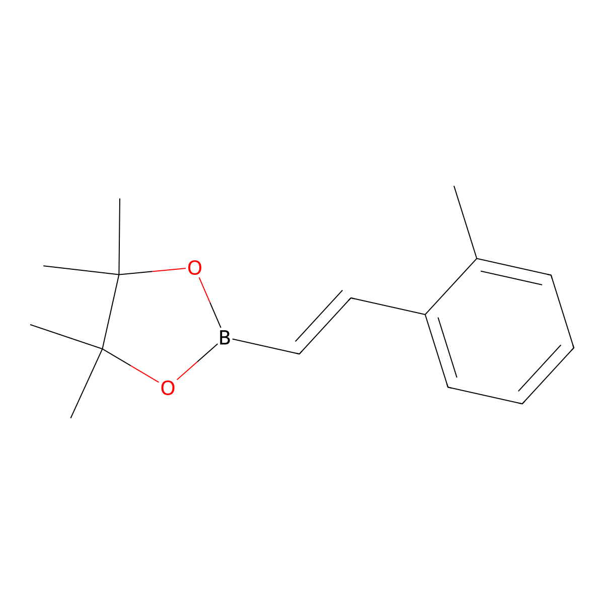 4,4,5,5-Tetramethyl-2-[(1E)-2-(2-methylphenyl)ethenyl]-1,3,2-dioxaborolane molecular structure, CAS 1294009-26-9