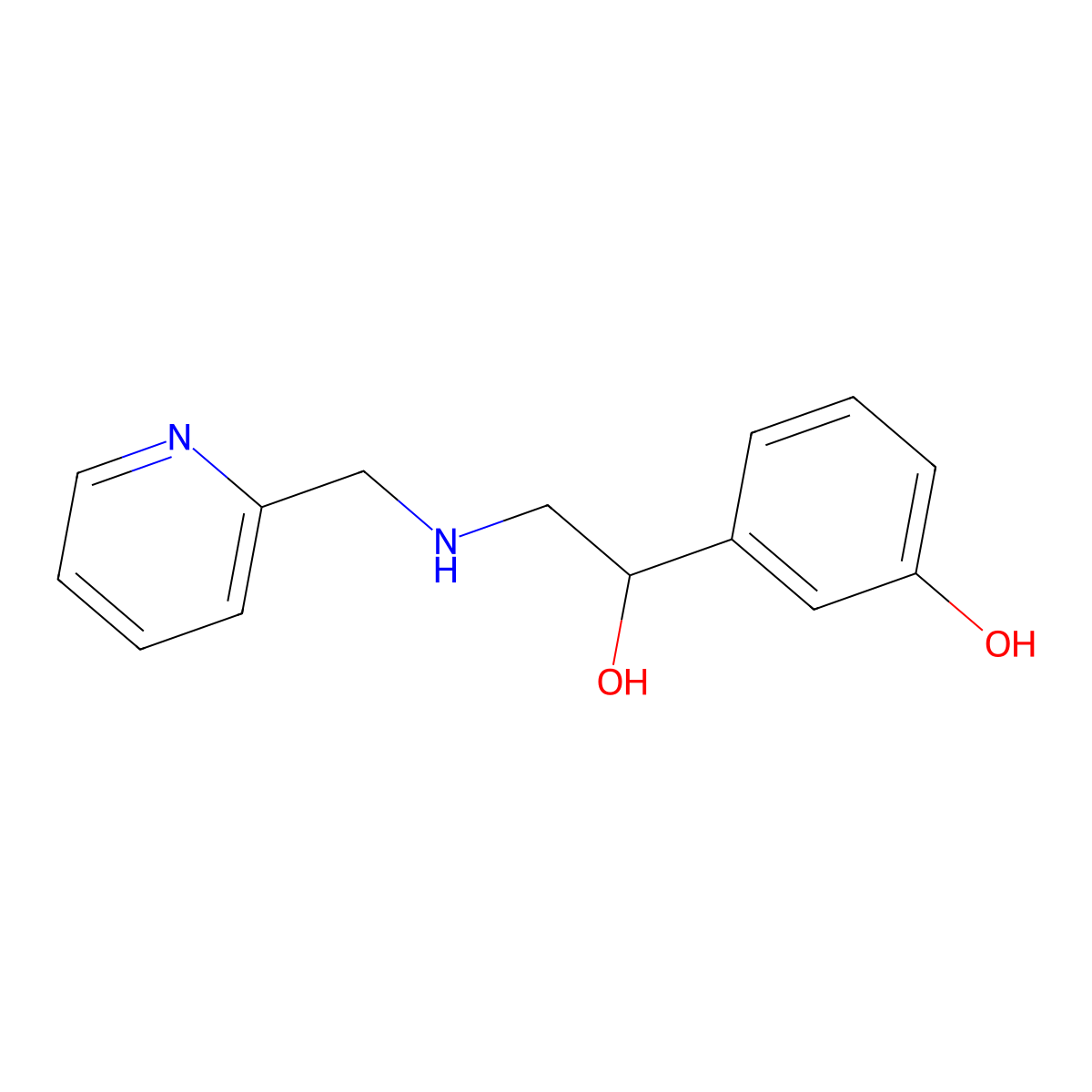 3-{1-Hydroxy-2-[(pyridin-2-ylmethyl)amino]ethyl}phenol molecular structure, CAS 1294040-68-8