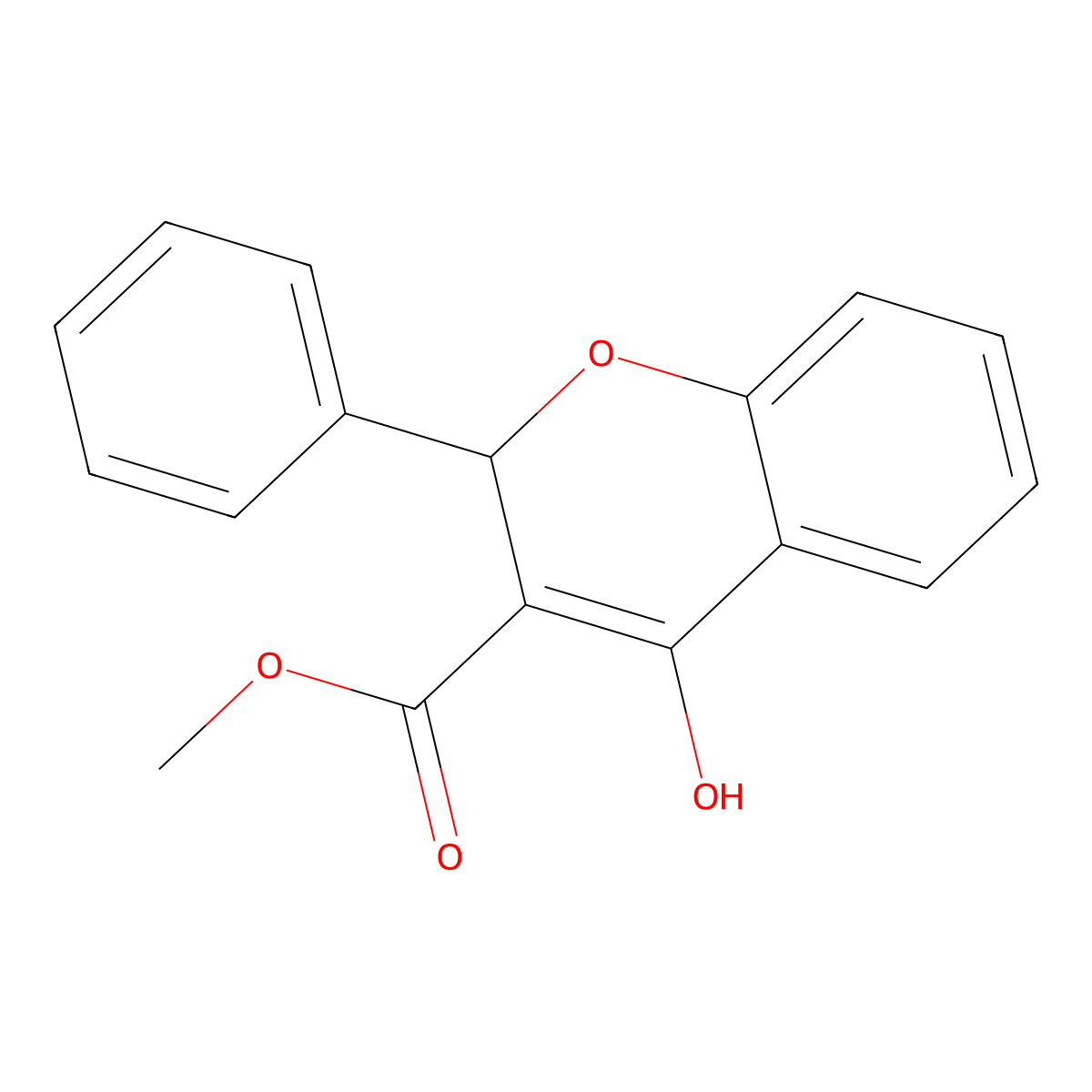 Methyl 4-hydroxy-2-phenyl-2H-chromene-3-carboxylate molecular structure, CAS 129410-08-8