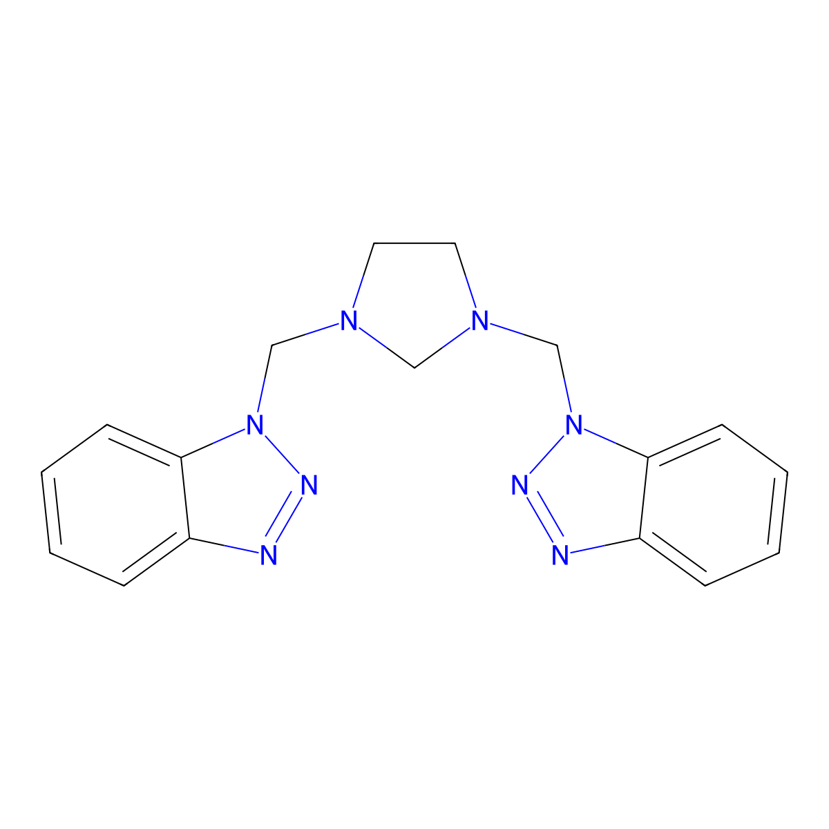 1-{[3-(1H-1,2,3-Benzotriazol-1-ylmethyl)imidazolidin-1-yl]methyl}-1H-1,2,3-benzotriazole molecular structure, CAS 129410-37-3