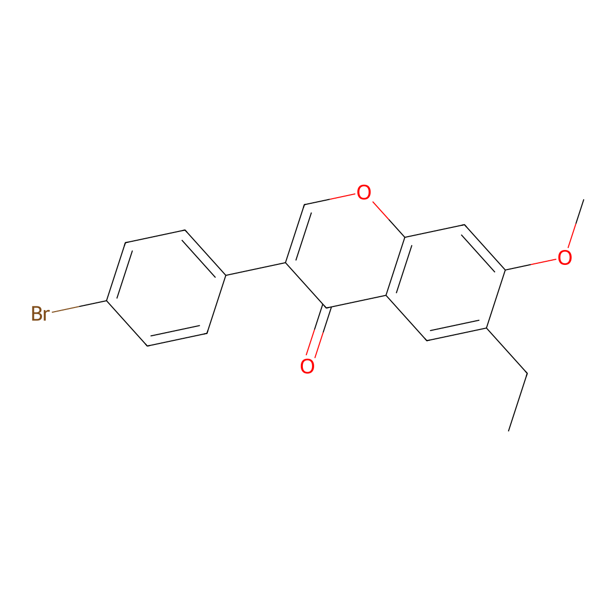 3-(4-bromophenyl)-6-ethyl-7-methoxy-4H-chromen-4-one molecular structure, CAS 129414-77-3
