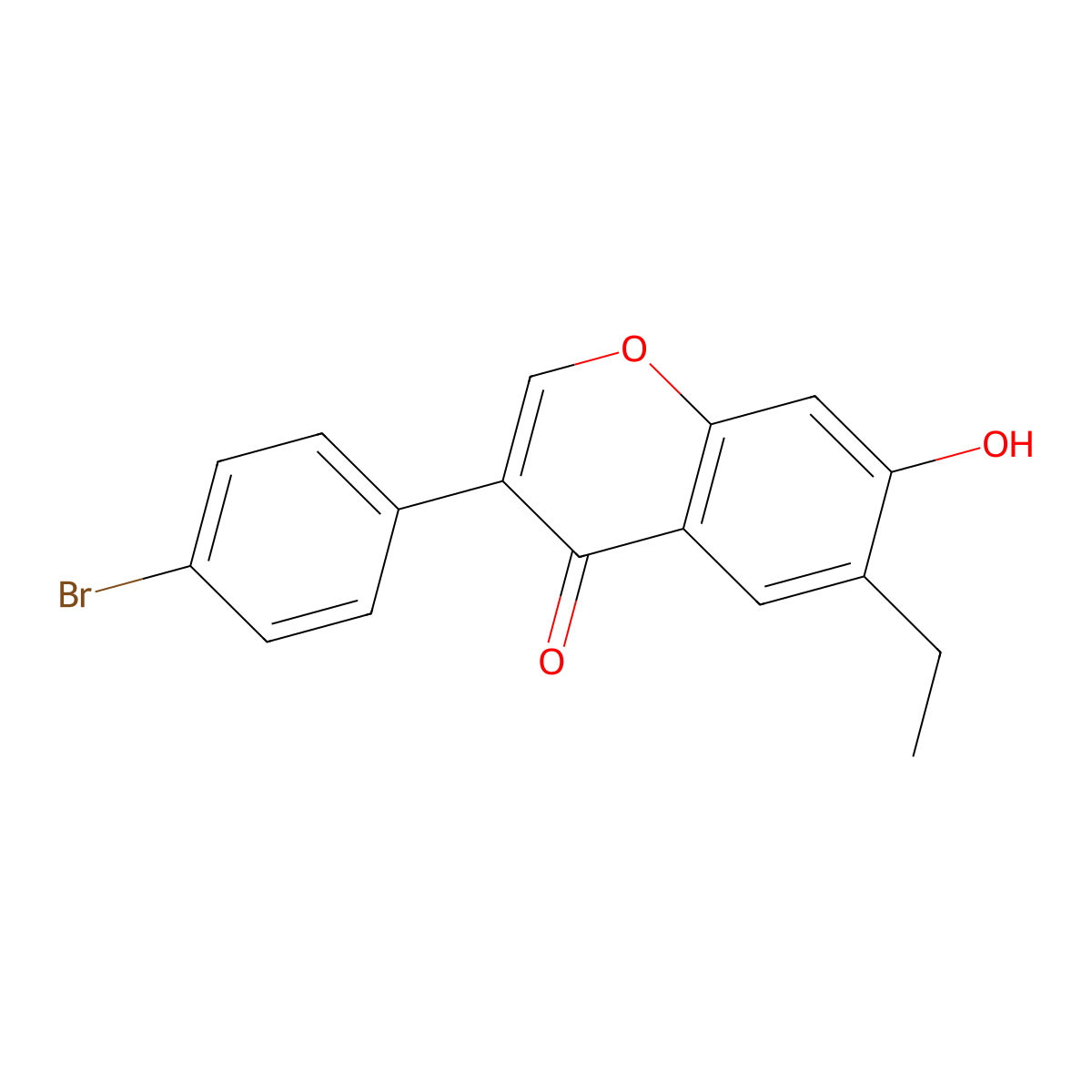 3-(4-bromophenyl)-6-ethyl-7-hydroxy-4H-chromen-4-one molecular structure, CAS 129415-02-7