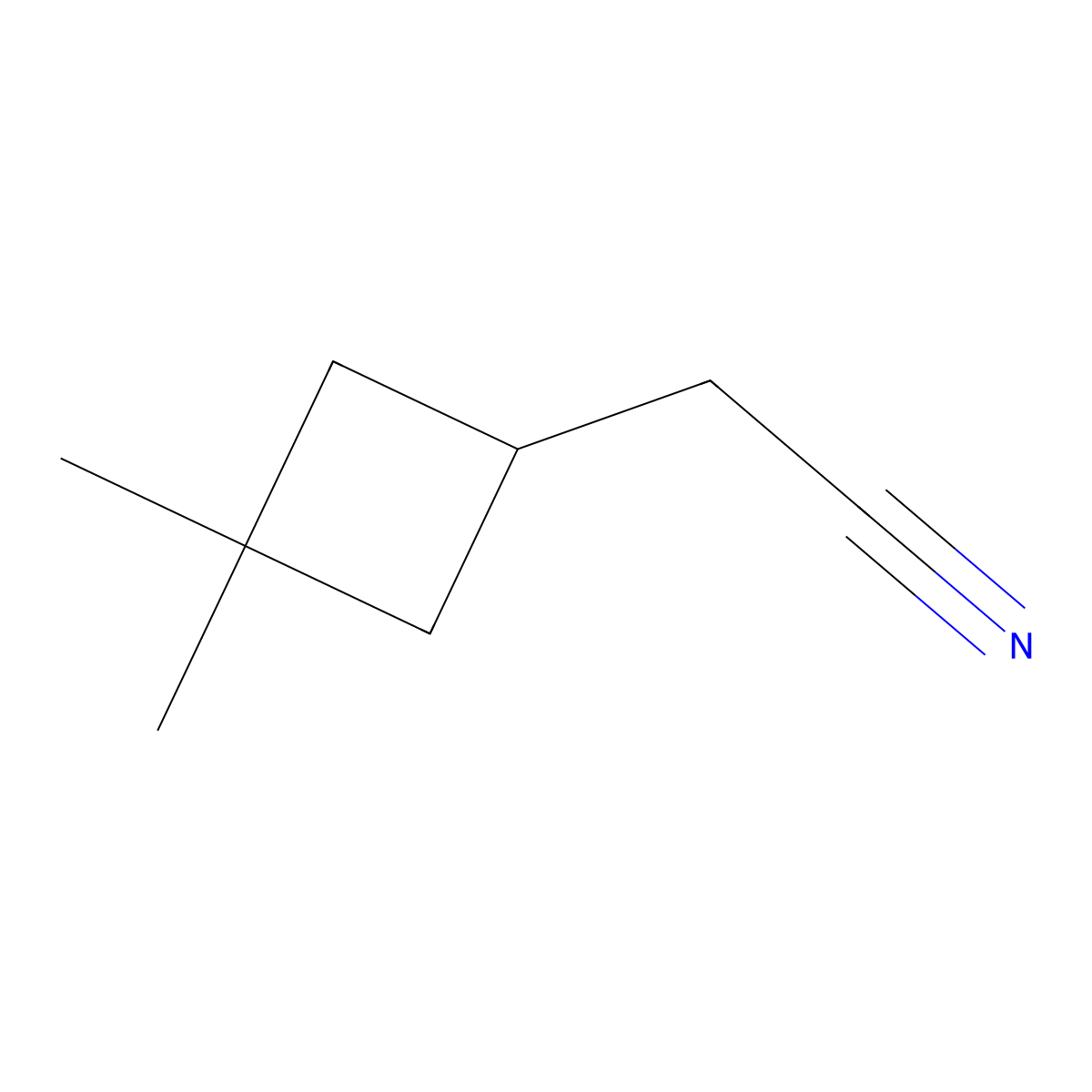 2-(3,3-Dimethylcyclobutyl)acetonitrile molecular structure, CAS 129415-86-7