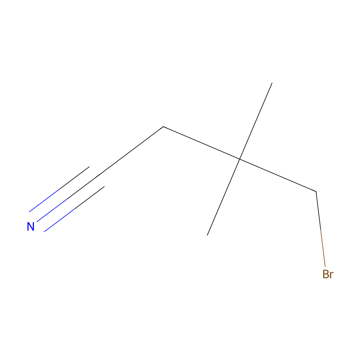 4-Bromo-3,3-dimethylbutanenitrile molecular structure, CAS 129415-93-6