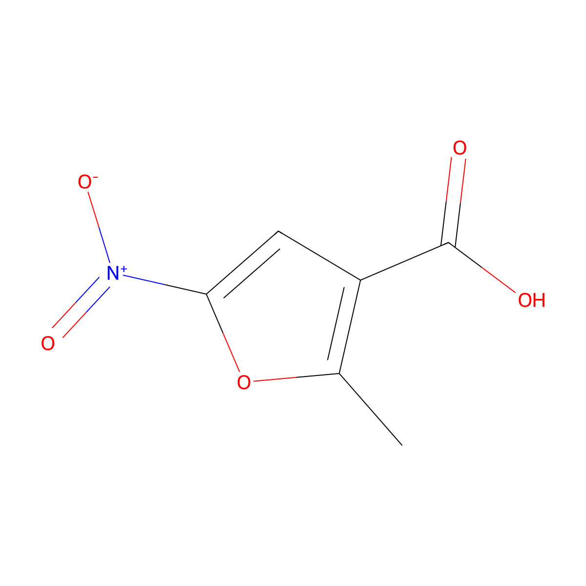 2-Methyl-5-nitrofuran-3-carboxylic acid molecular structure, CAS 129423-27-4