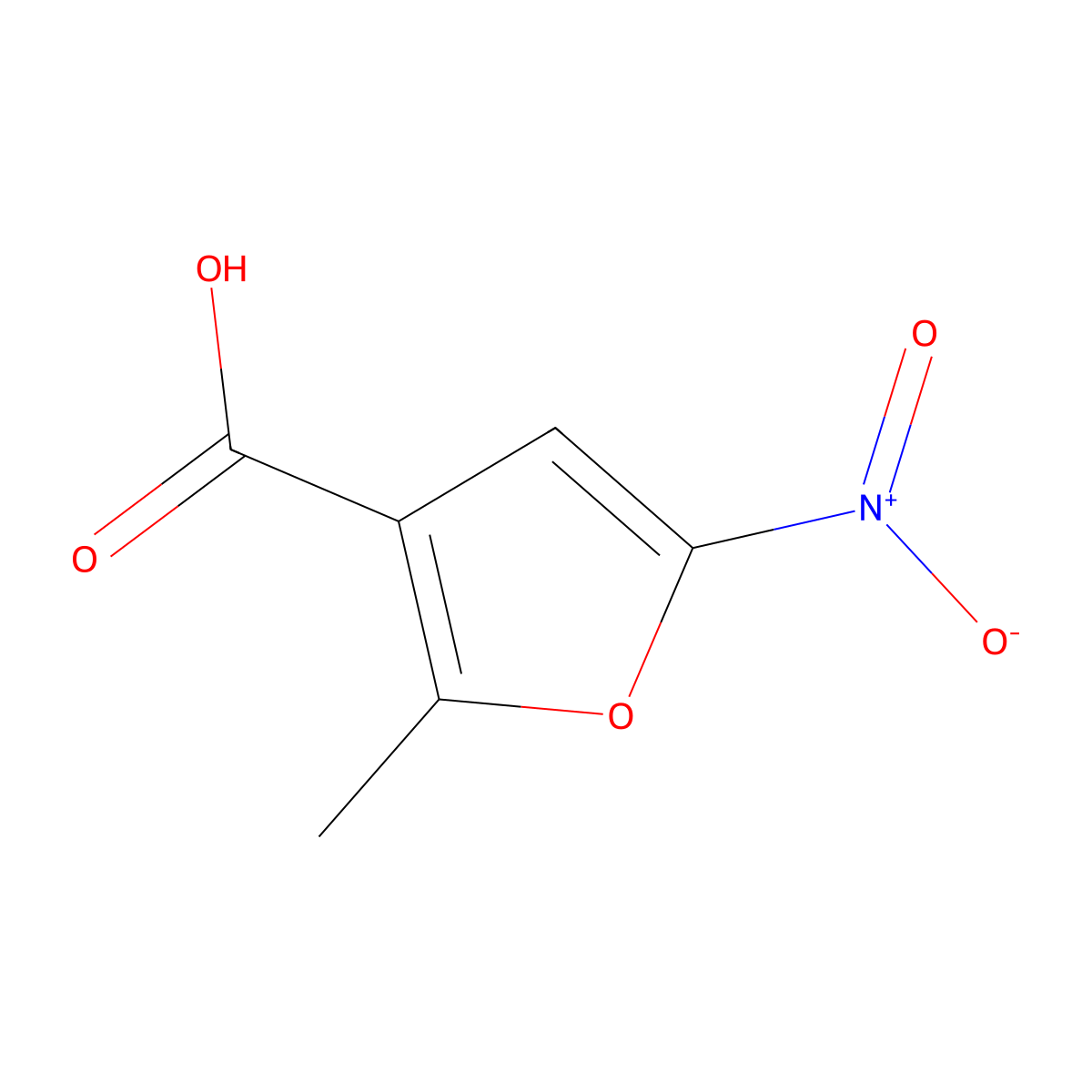 2-Methyl-5-nitrofuran-3-carboxylic acid molecular structure, CAS 129423-27-4
