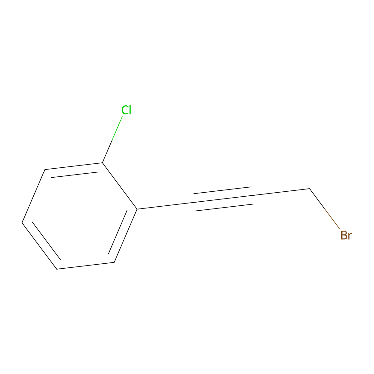 1-(3-Bromoprop-1-yn-1-yl)-2-chlorobenzene molecular structure, CAS 129425-32-7