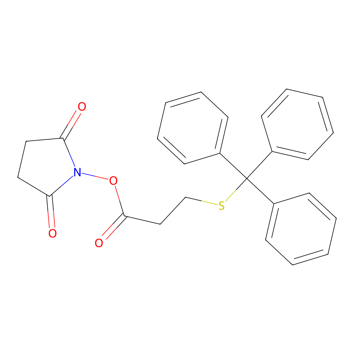 2,5-Dioxopyrrolidin-1-yl 3-(tritylthio)propanoate molecular structure, CAS 129431-12-5