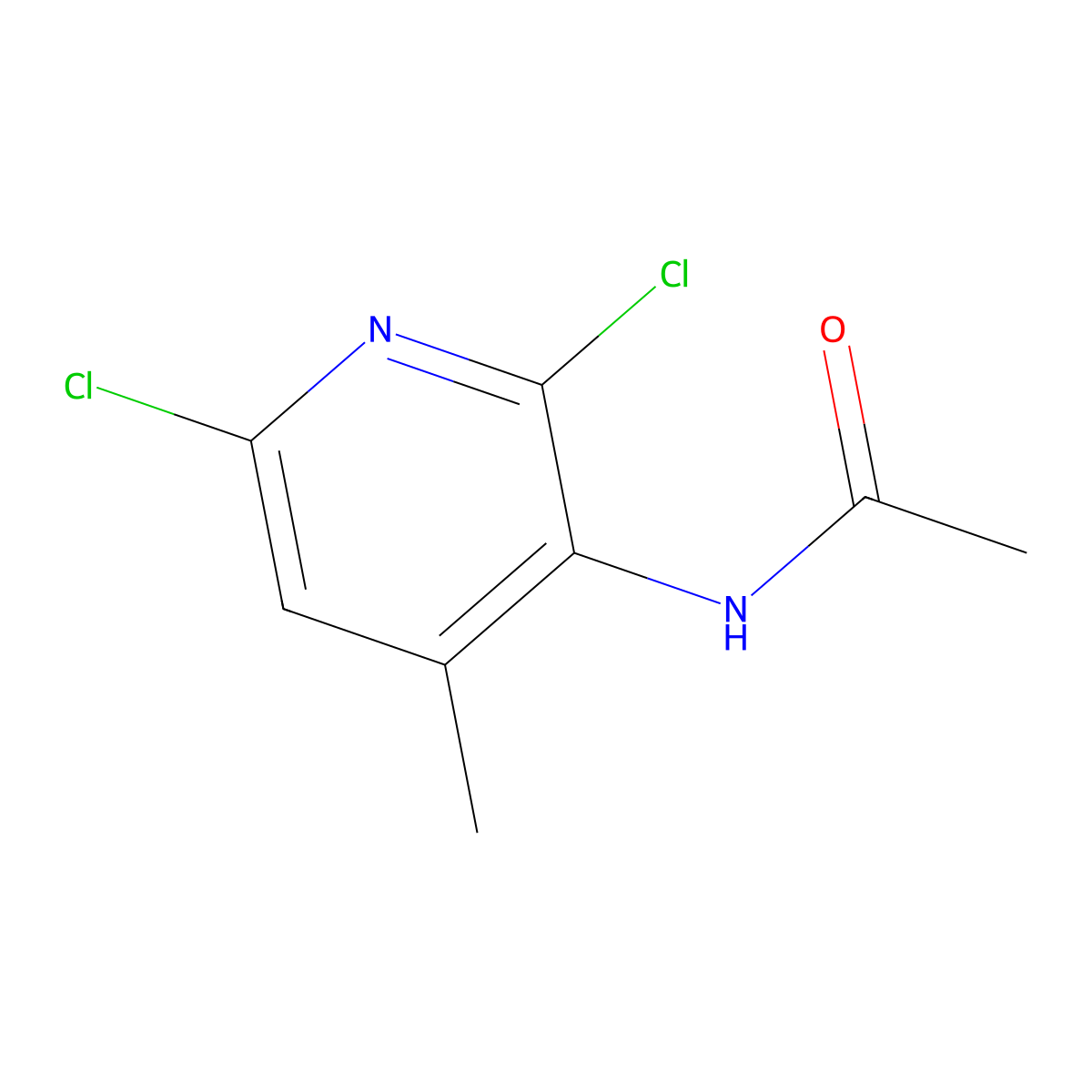 N-(2,6-dichloro-4-methylpyridin-3-yl)acetamide molecular structure, CAS 129432-31-1