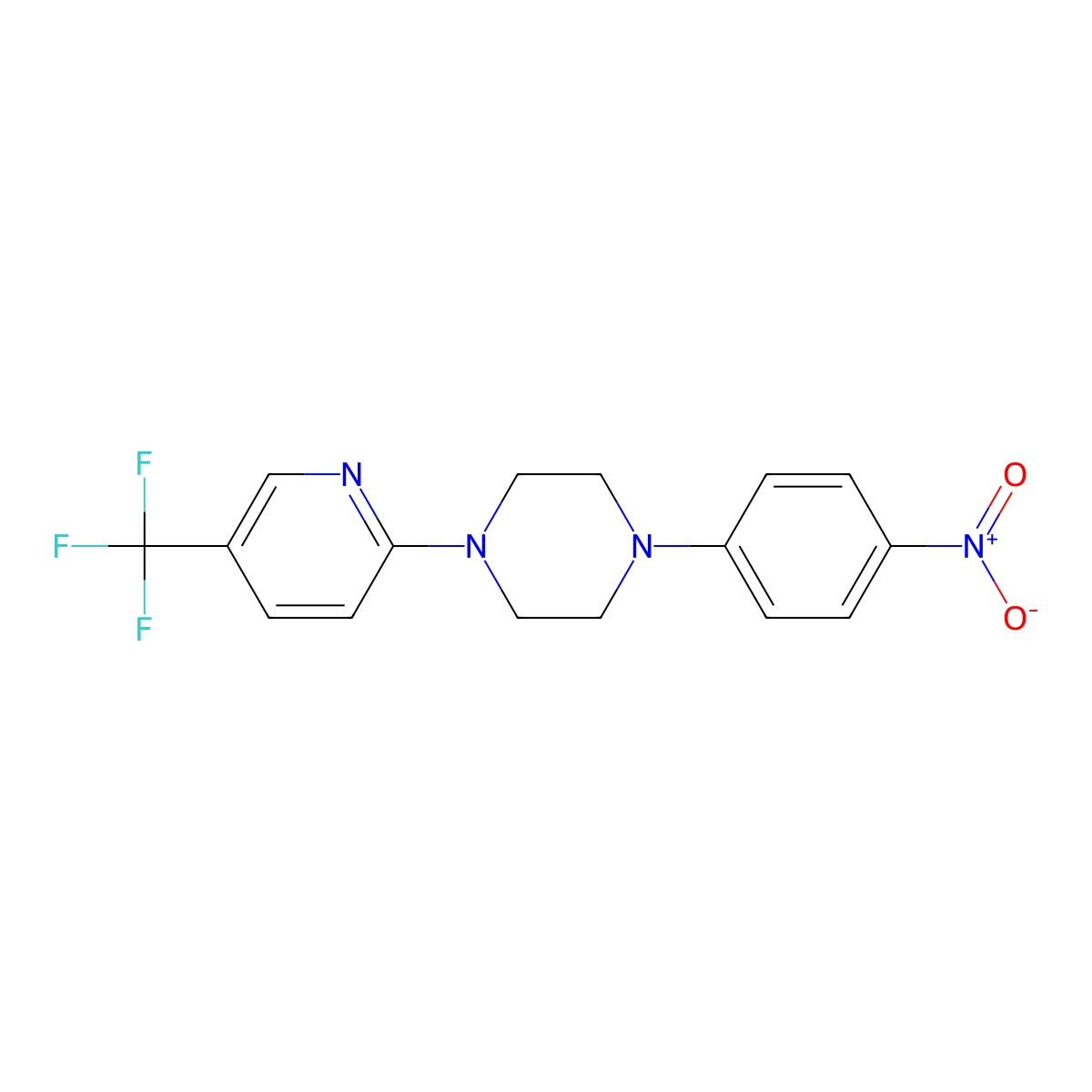 1-(4-Nitrophenyl)-4-[5-(trifluoromethyl)pyridin-2-yl]piperazine molecular structure, CAS 1294374-23-4
