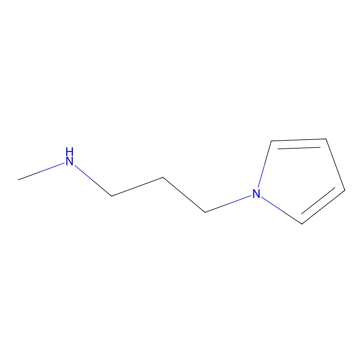 Methyl-(3-pyrrol-1-yl-propyl)amine molecular structure, CAS 129440-50-2
