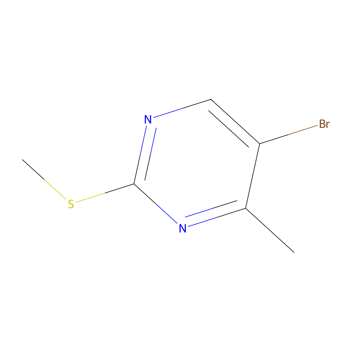 5-Bromo-4-methyl-2-(methylthio)pyrimidine molecular structure, CAS 1294446-69-7