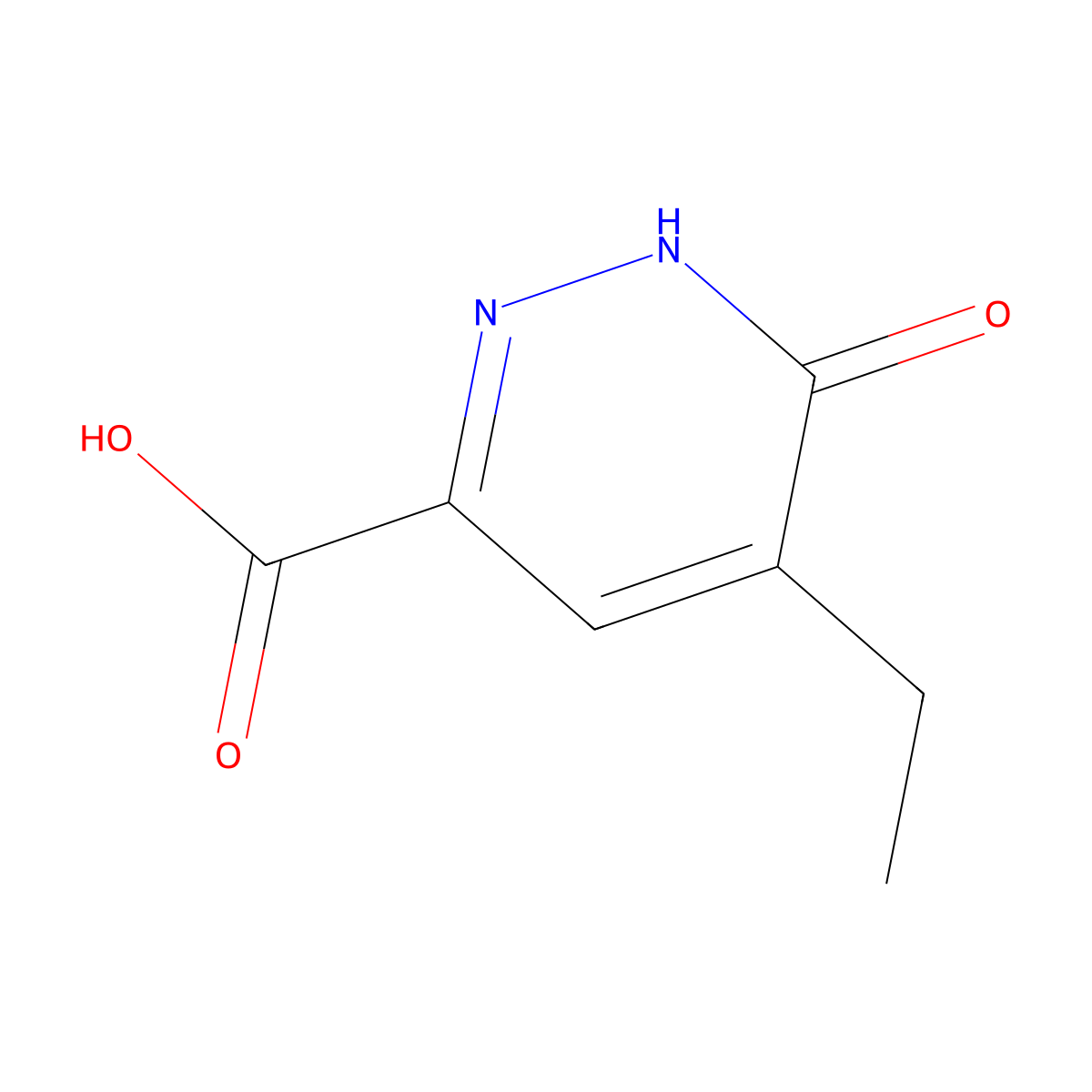 5-ethyl-6-oxo-1H-pyridazine-3-carboxylic acid molecular structure, CAS 1294451-76-5