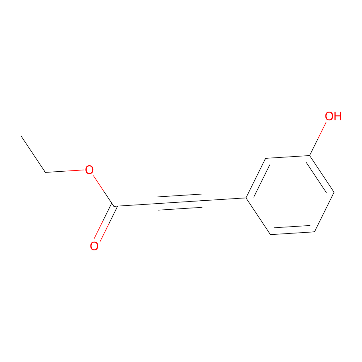 Ethyl 3-(3-hydroxyphenyl)propiolate molecular structure, CAS 1294453-44-3