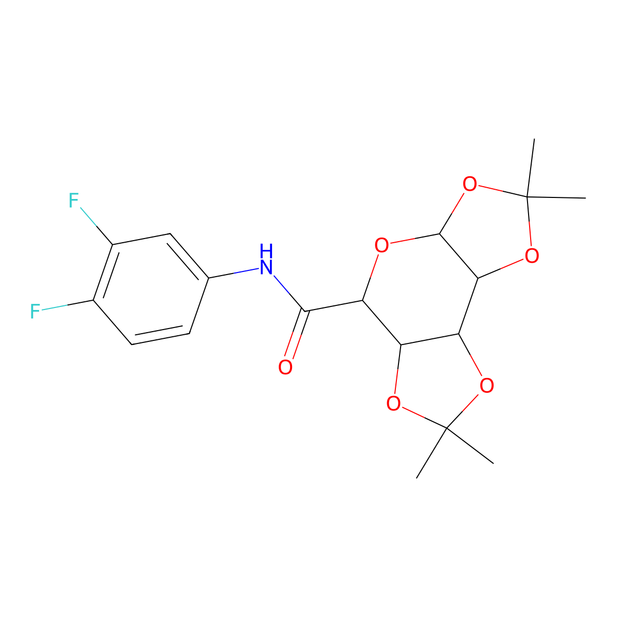N-(3,4-difluorophenyl)-4,4,11,11-tetramethyl-3,5,7,10,12-pentaoxatricyclo[7.3.0.0^{2,6}]dodecane-8-carboxamide molecular structure, CAS 1294455-27-8