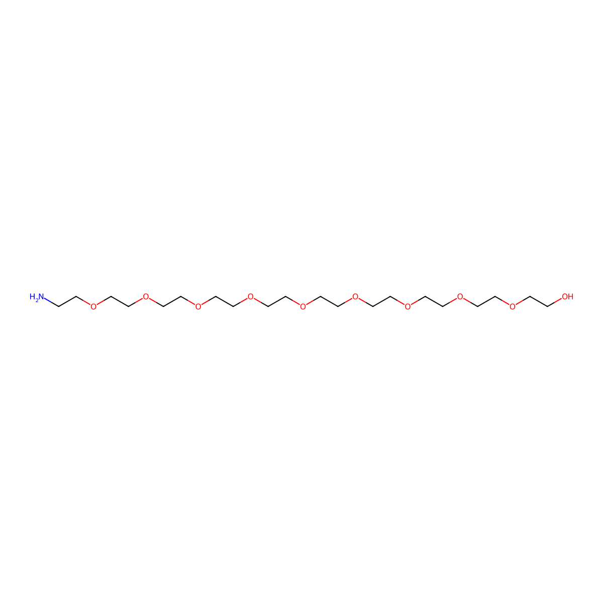 Amino-PEG10-alcohol molecular structure, CAS 129449-09-8