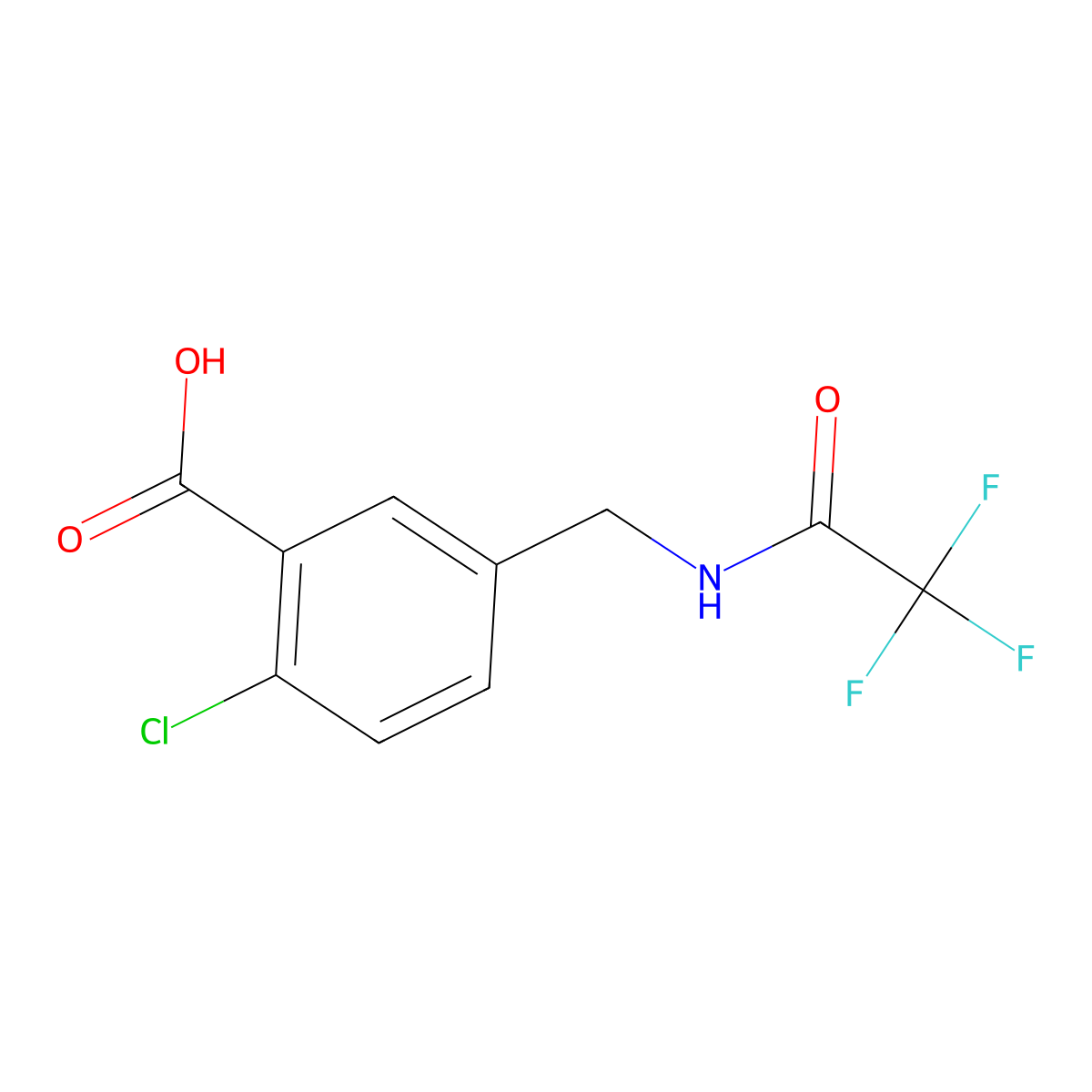2-Chloro-5-[(trifluoroacetamido)methyl]benzoic acid molecular structure, CAS 1294496-57-3