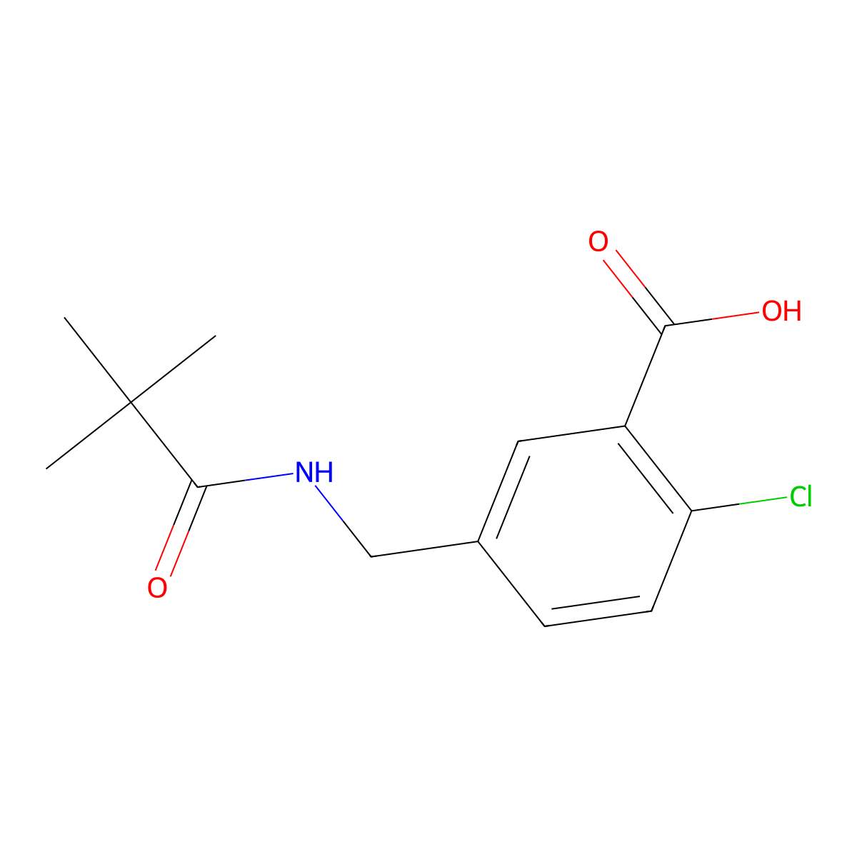 2-Chloro-5-[(2,2-dimethylpropanamido)methyl]benzoic acid molecular structure, CAS 1294496-58-4