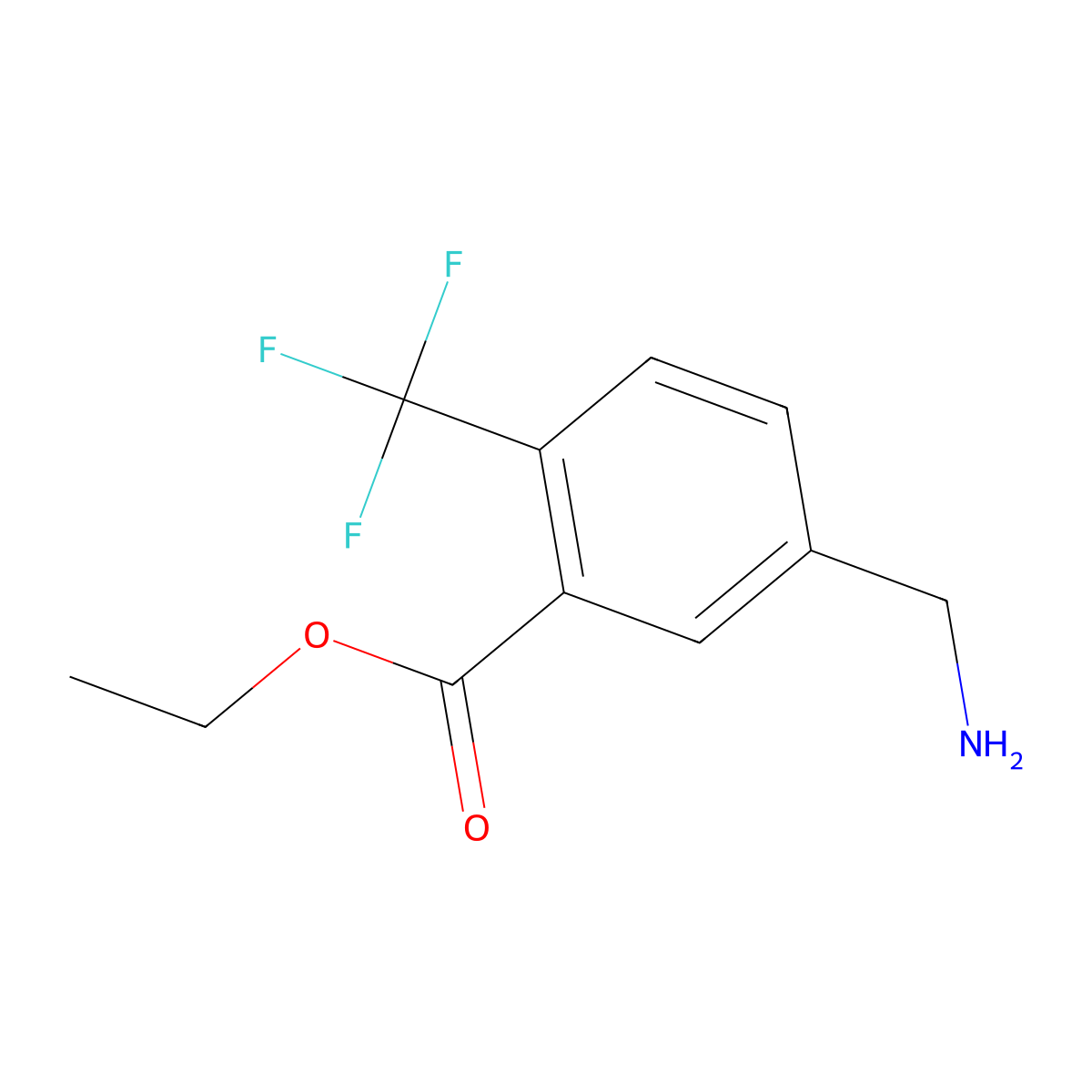 5-Aminomethyl-2-trifluoromethyl-benzoic acid ethyl ester molecular structure, CAS 1294496-77-7