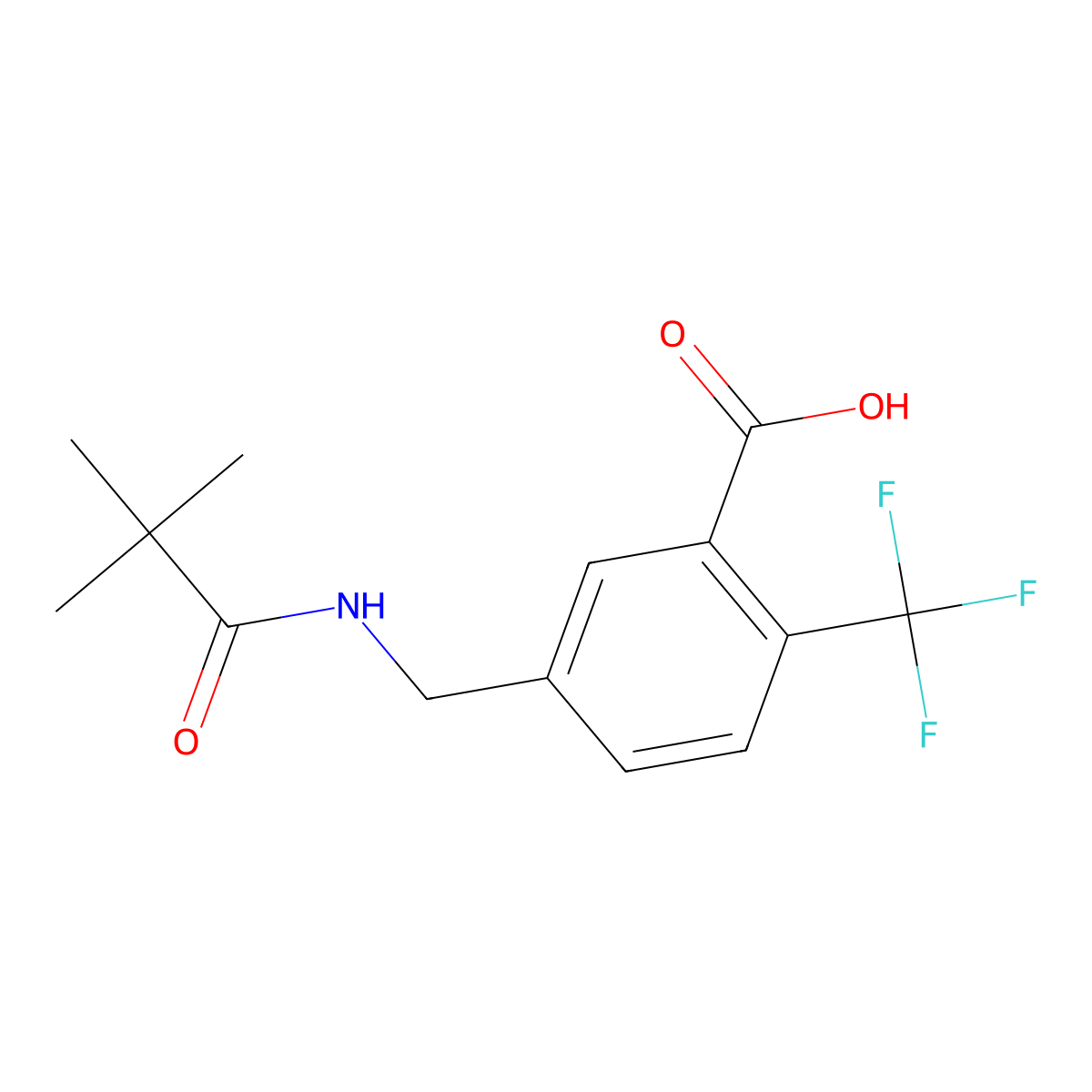 5-[(2,2-Dimethylpropanoylamino)methyl]-2-(trifluoromethyl)benzoic acid molecular structure, CAS 1294496-79-9