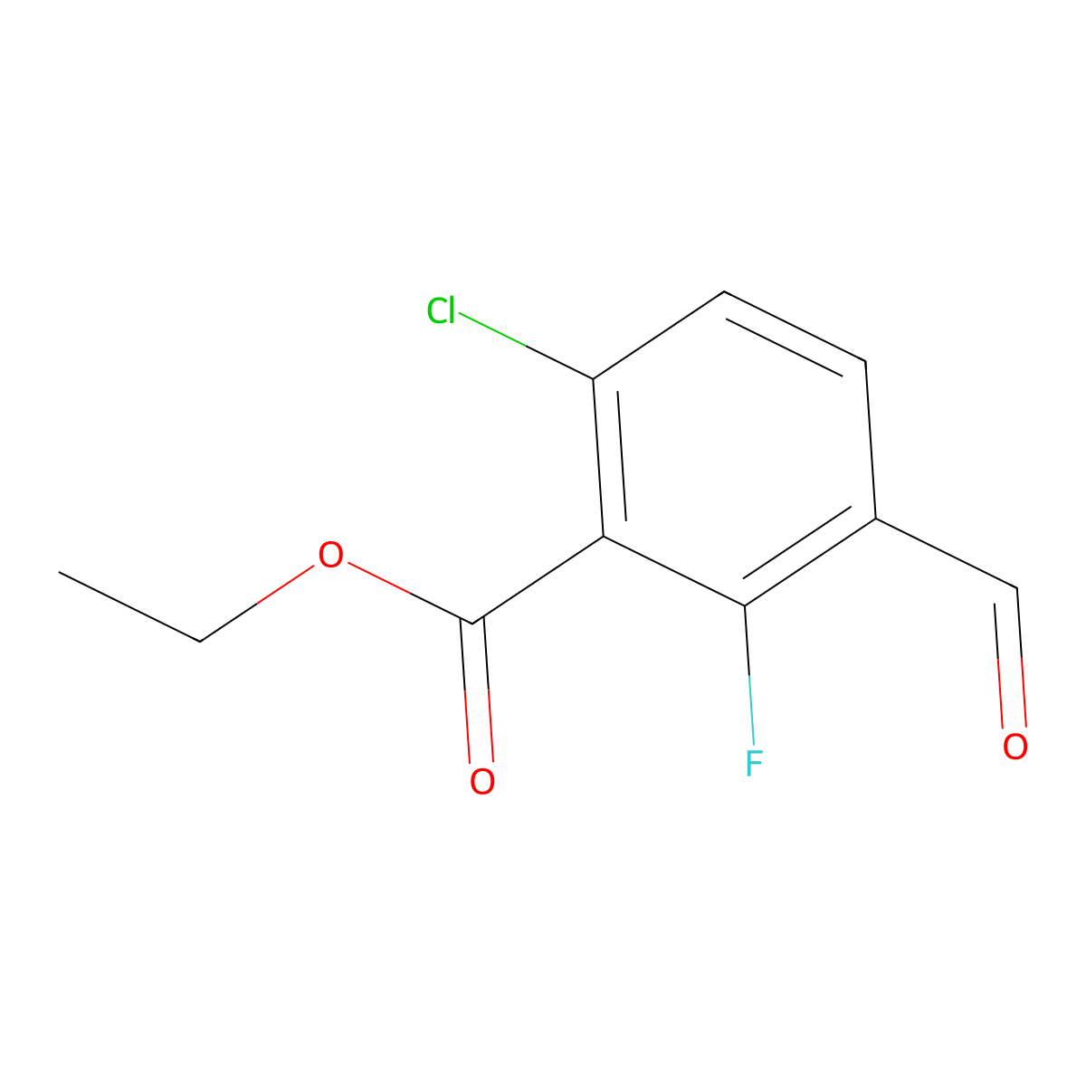 Ethyl 6-chloro-2-fluoro-3-formylbenzoate molecular structure, CAS 1294496-84-6